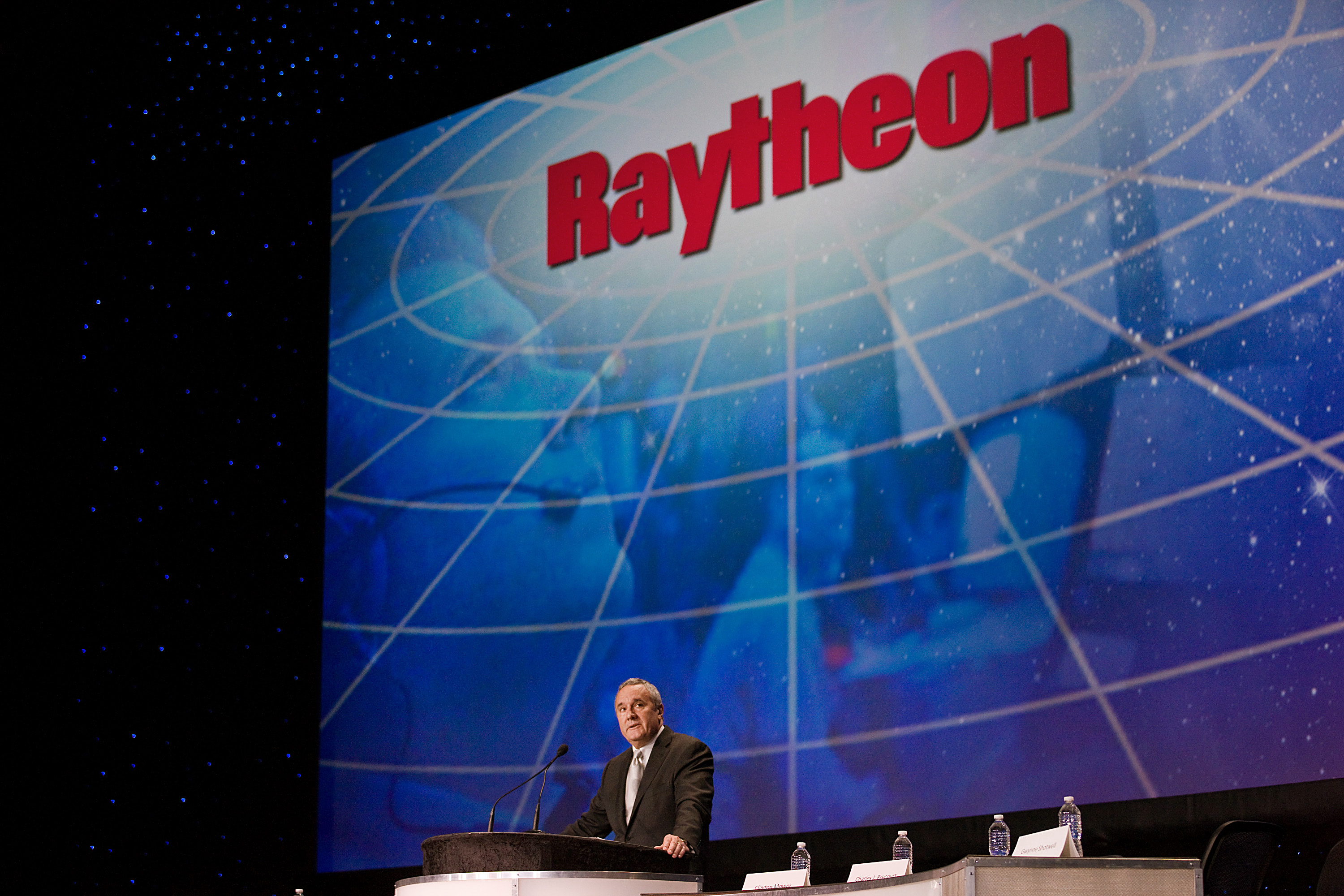 Kerry advocated for Massachusetts-based Raytheon Co.’s bid to provide an air defense system to Oman. Above, Raytheon chairman and chief executive William Swanson spoke at the National Space Symposium in April 2012.