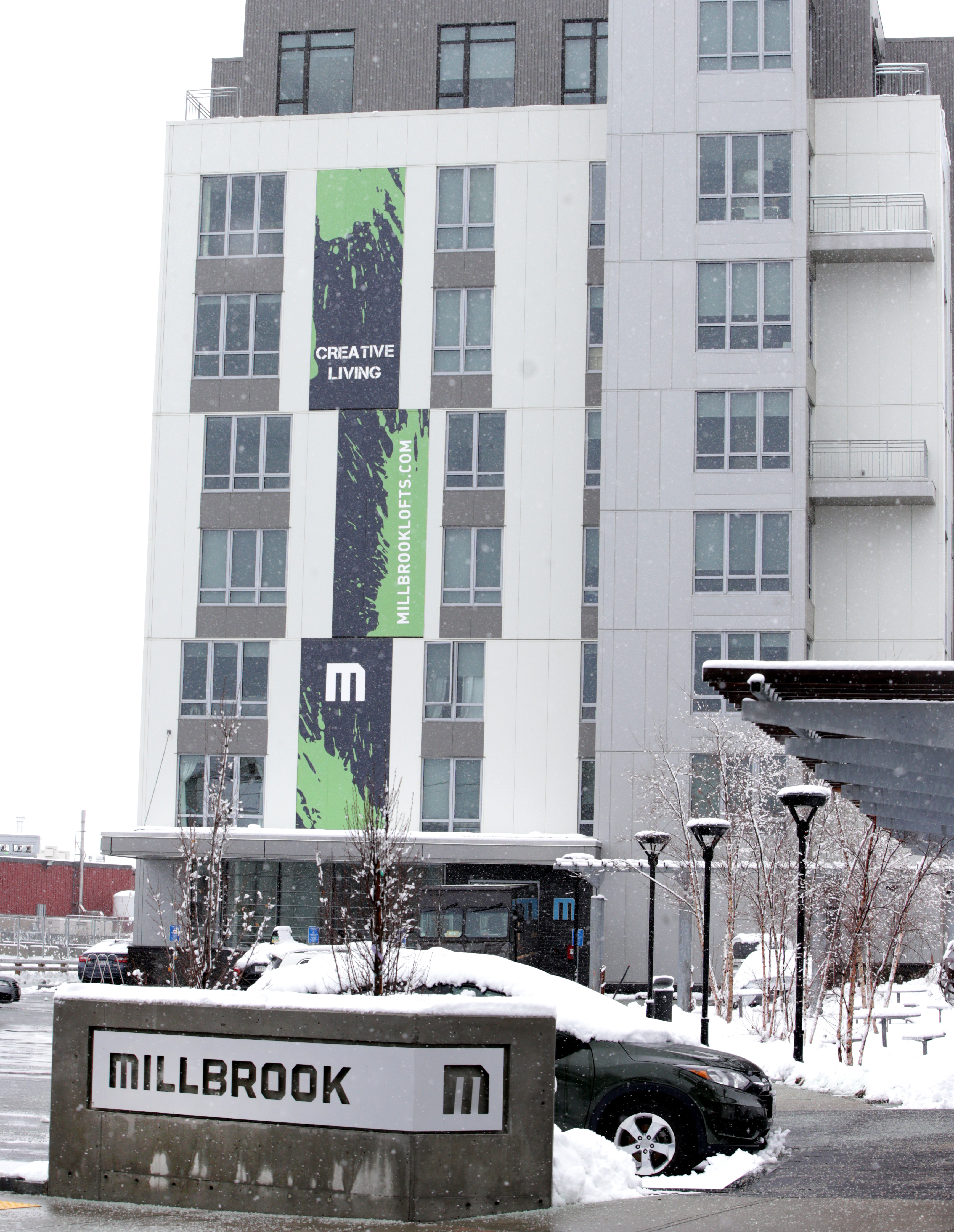 Millbrook Lofts is an upscale 100-unit complex in Somerville on the East Cambridge line.