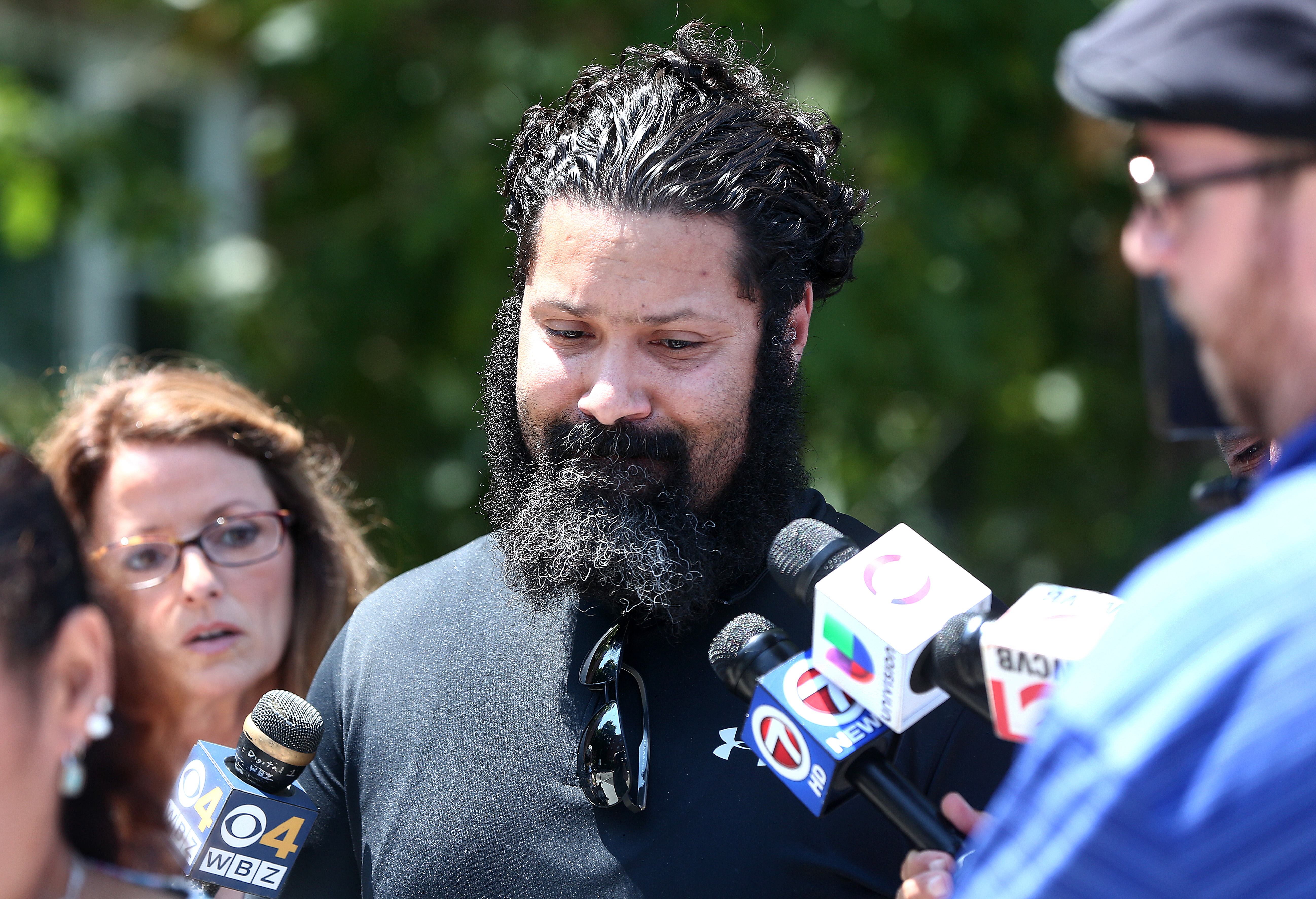Andres Cruz was asked about his father as he and other family members left the courthouse.
