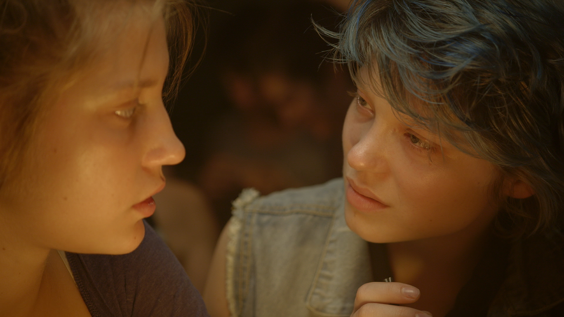 Adèle Exarchopoulos (left) and Léa Seydoux in “Blue Is the Warmest Color.”