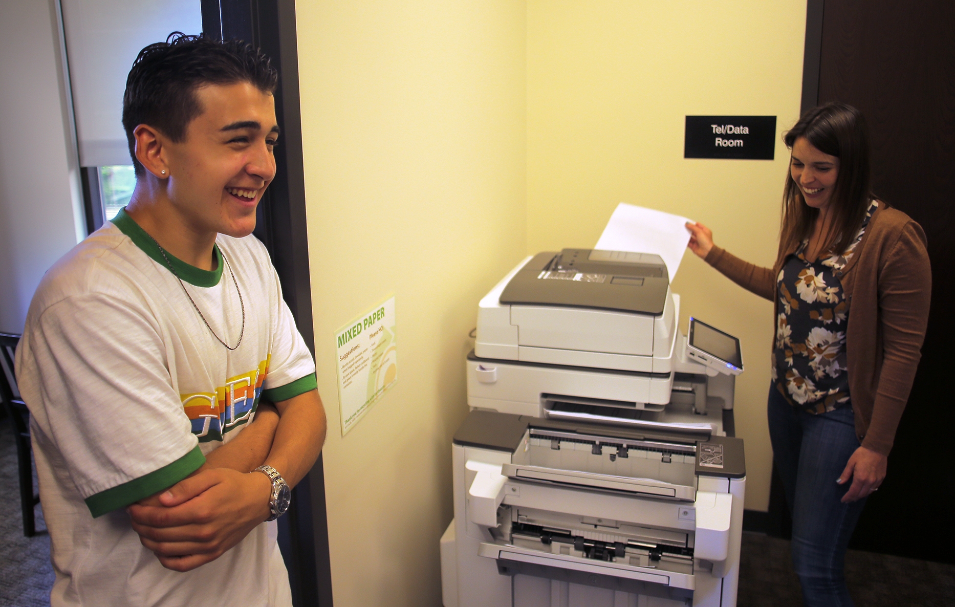 Malden High’s Manuel Quesada Nylen with mentor Claire Marian.
