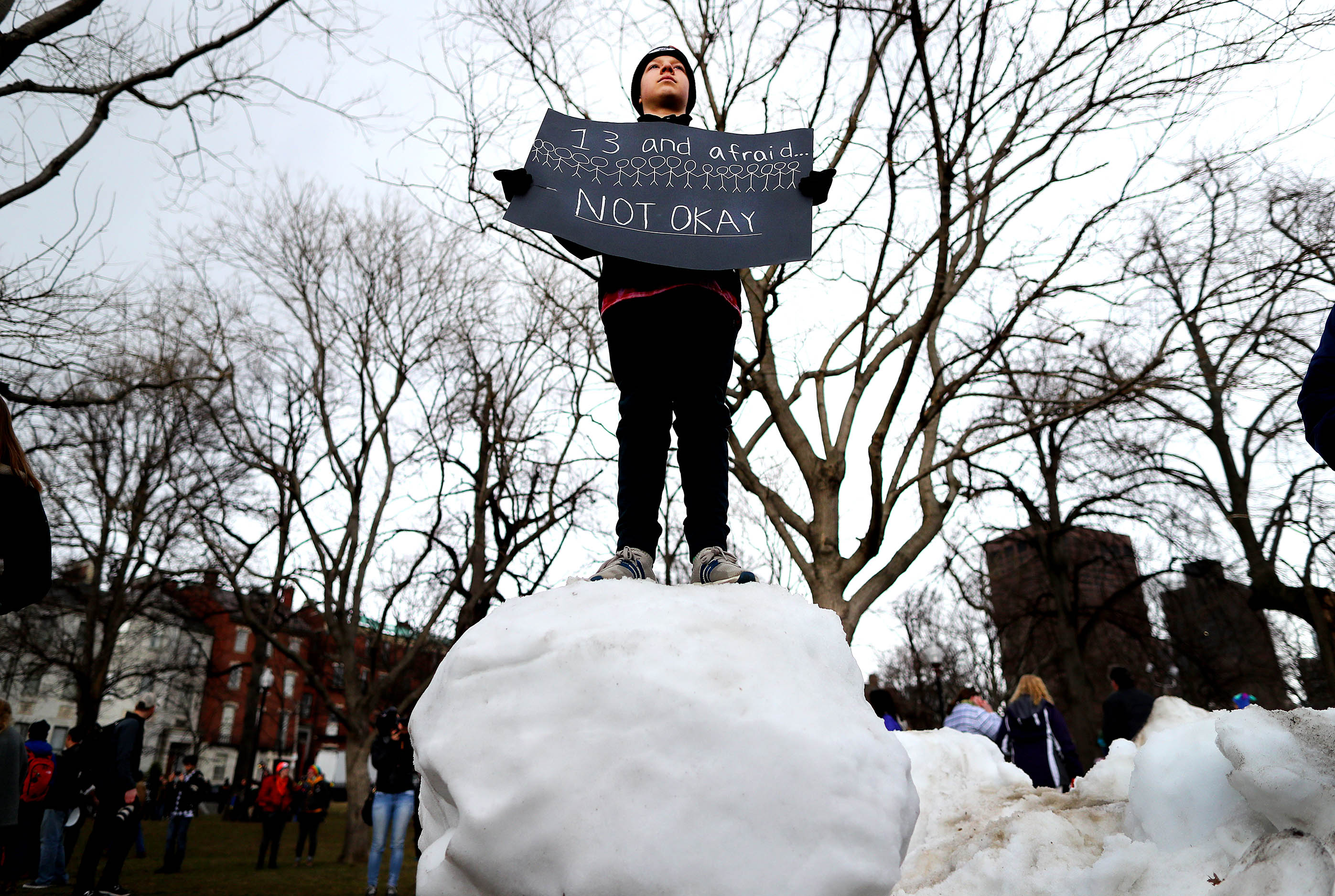 Gavin Lawrence stood on a rounded snow mound to make his point.