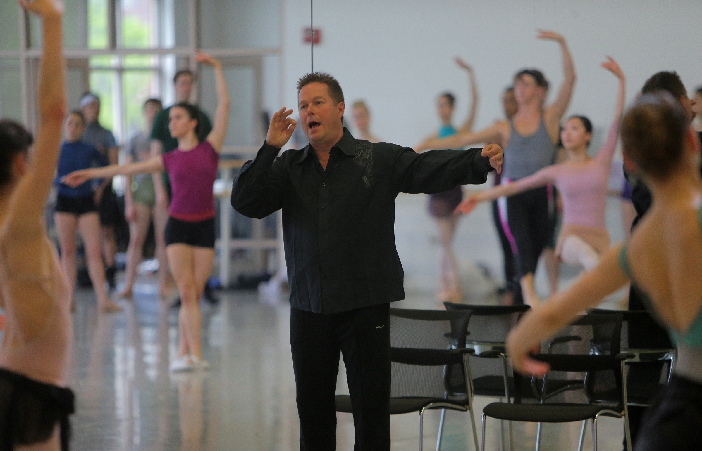 Class, he says, “should be the balancing act, harmonizing and knowing where they’re coming from. If they’re tired, how do you get the body going again?”