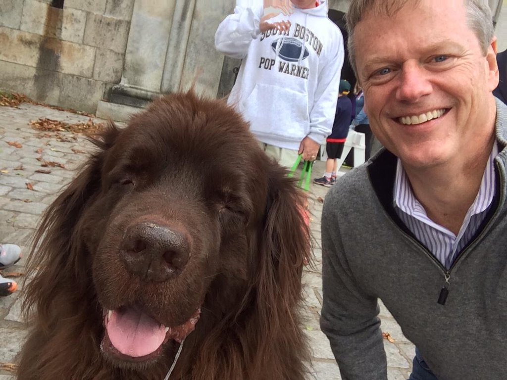 “Huge dog I met at the Haunted Castle on Castle Island in So. Boston on Sunday. #bigwoof,” Governor Baker tweeted.