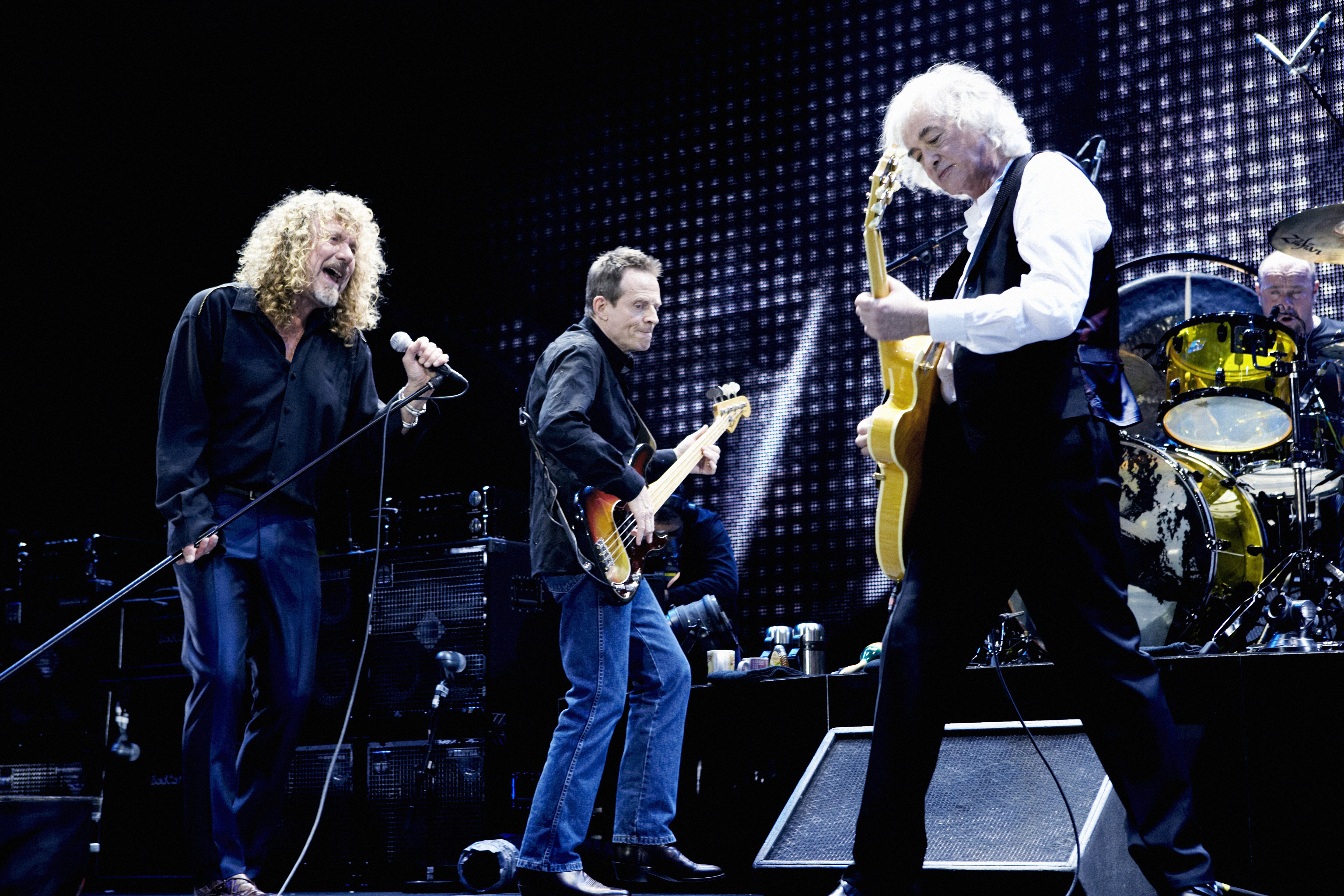 From left: Robert Plant, John Paul Jones, Jimmy Page, and Jason Bonham performing in London in 2007. A film of the Led Zeppelin reunion concert has been made into the documentary “Celebration Day.”