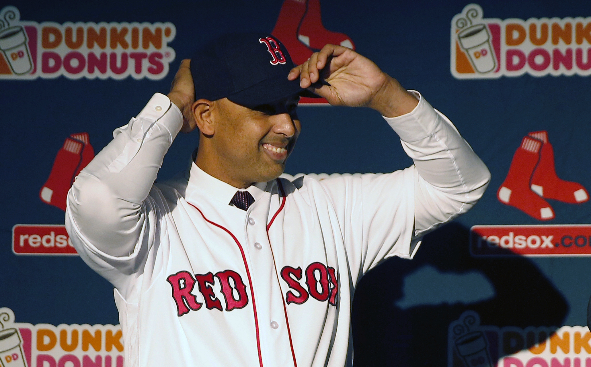 Alex Cora after becoming the Red Sox’ new manager.