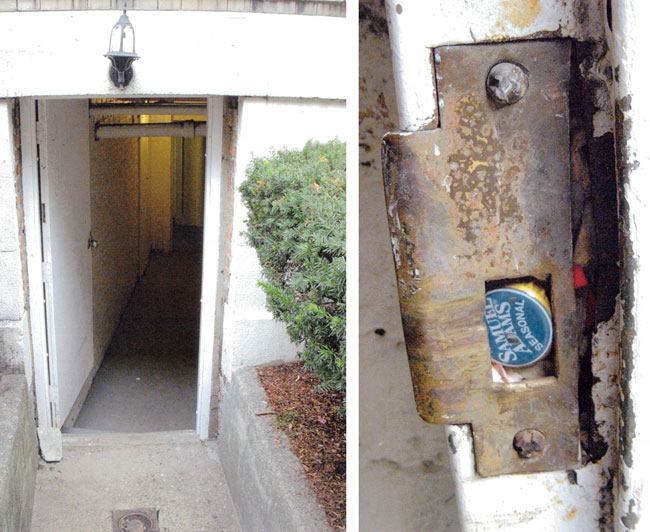 More than a week after two college students were raped inside their new apartment at 1325 Commonwealth Ave. by an intruder, an open cellar door that the women said they had complained about was still tied open and a beer cap was wedged into the locking mechanism.
