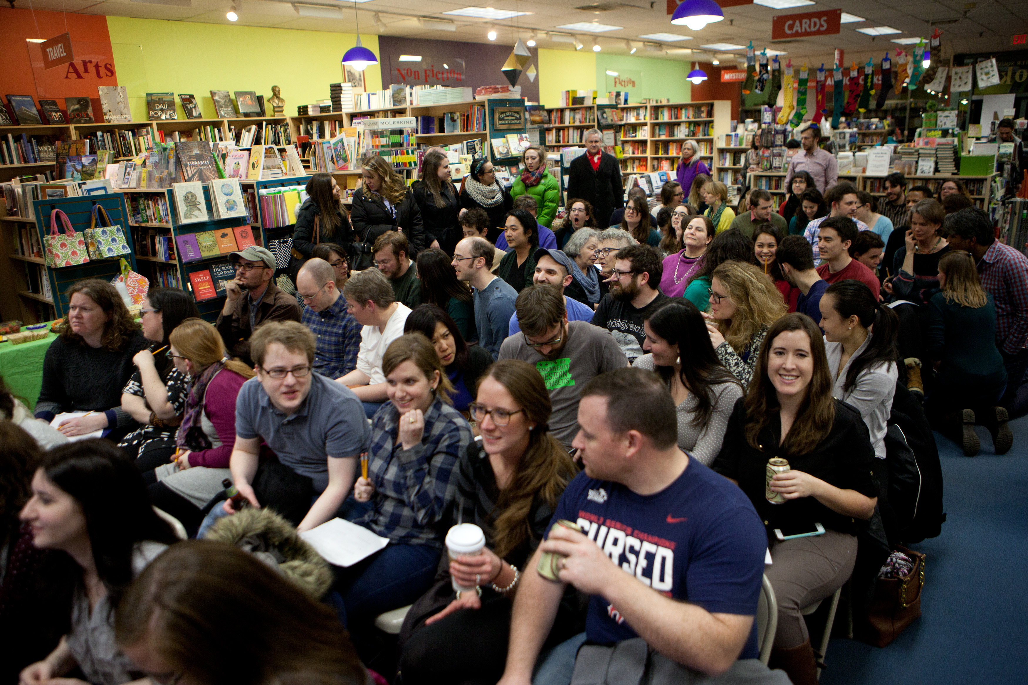 Porter Square Books saw a full house Friday for “Literary Jeopardy.”