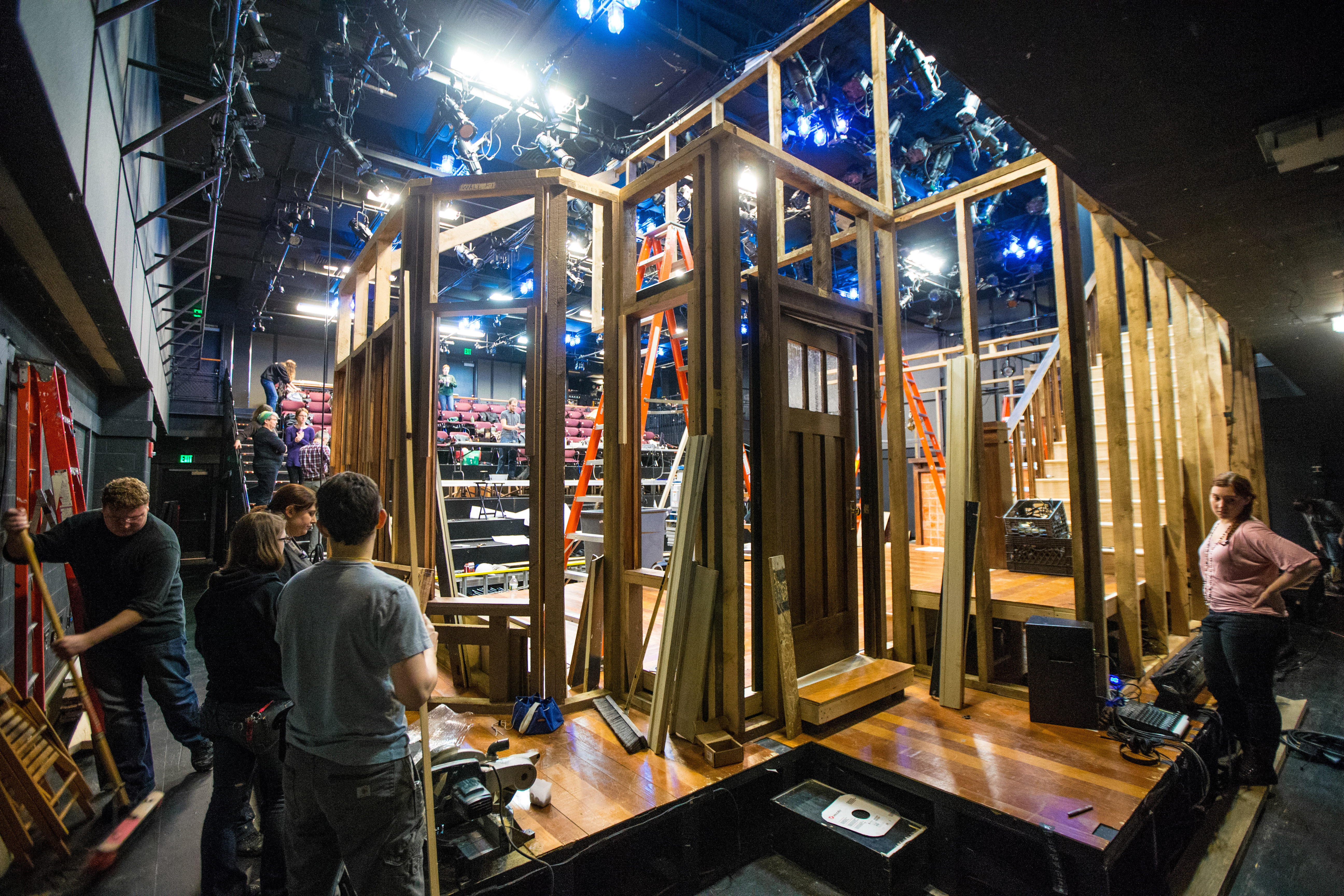 Building the set for SpeakEasy Stage Company’s “Clybourne Park.”