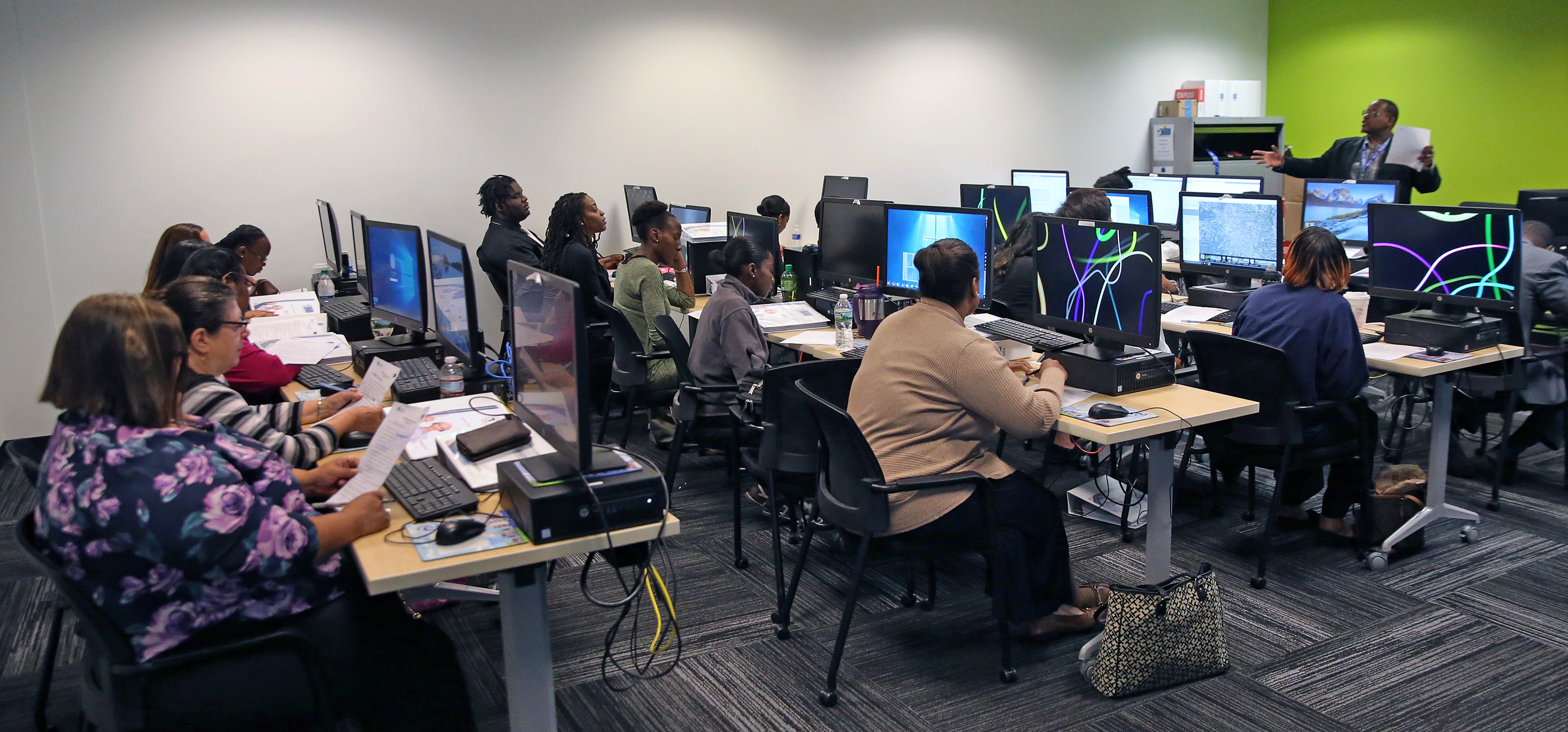 A class at the MBTA's new 'centralized call center.”