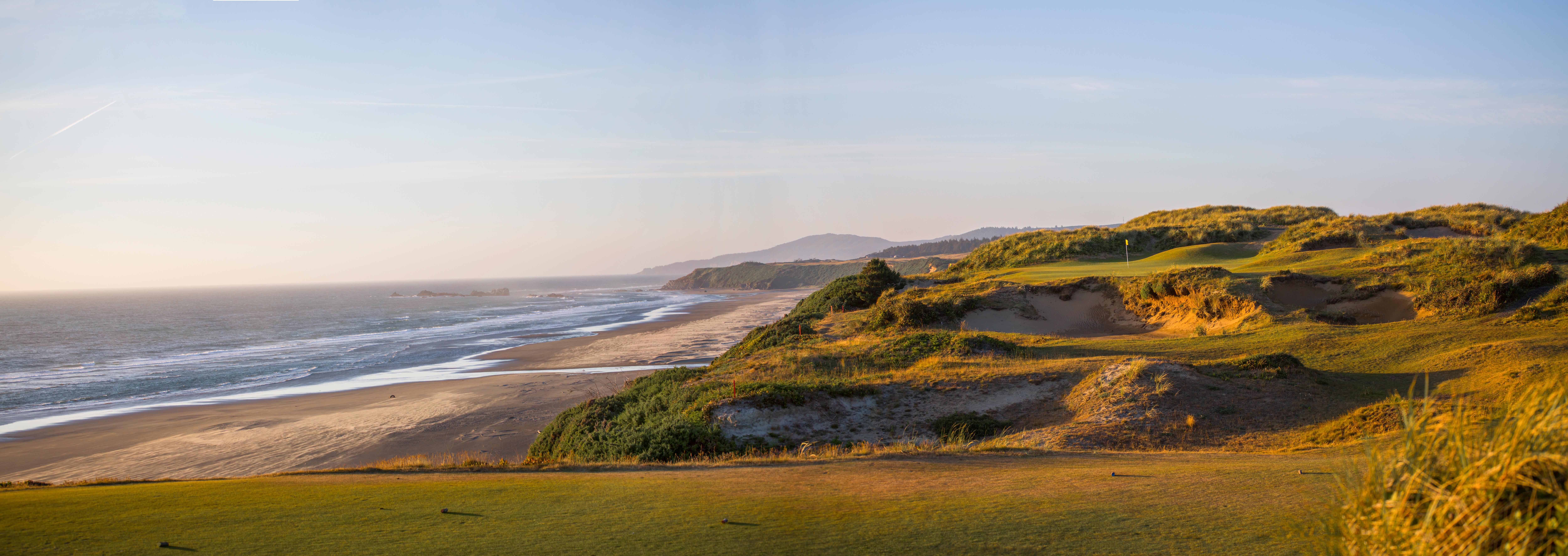The 11th tee on Pacific Dunes, another of the four 18-hole links courses.
