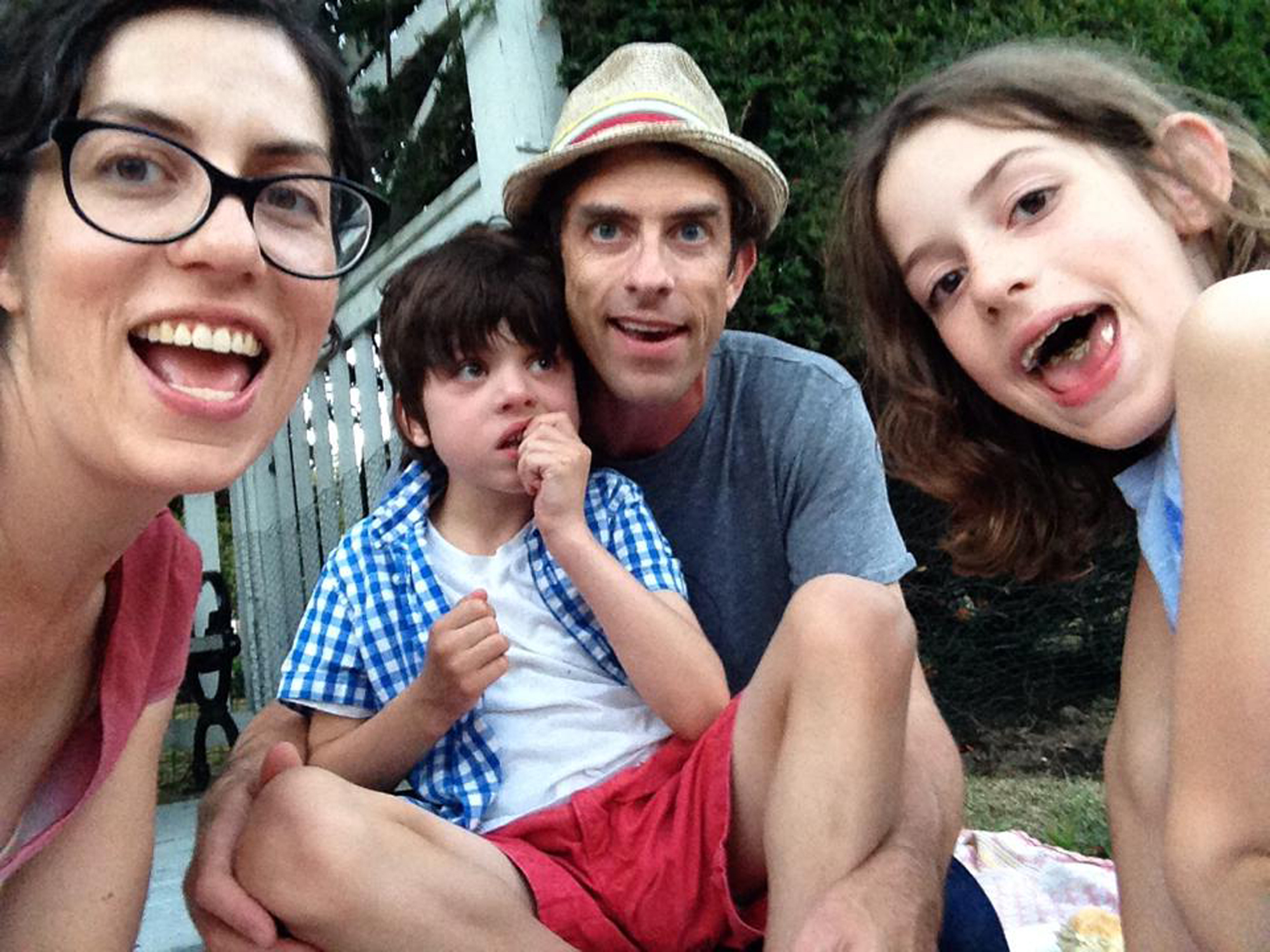 Pictured: Alysia Abbott, Jeff Howe, Annabel Abbott Howe, and Finn Abbott Howe.