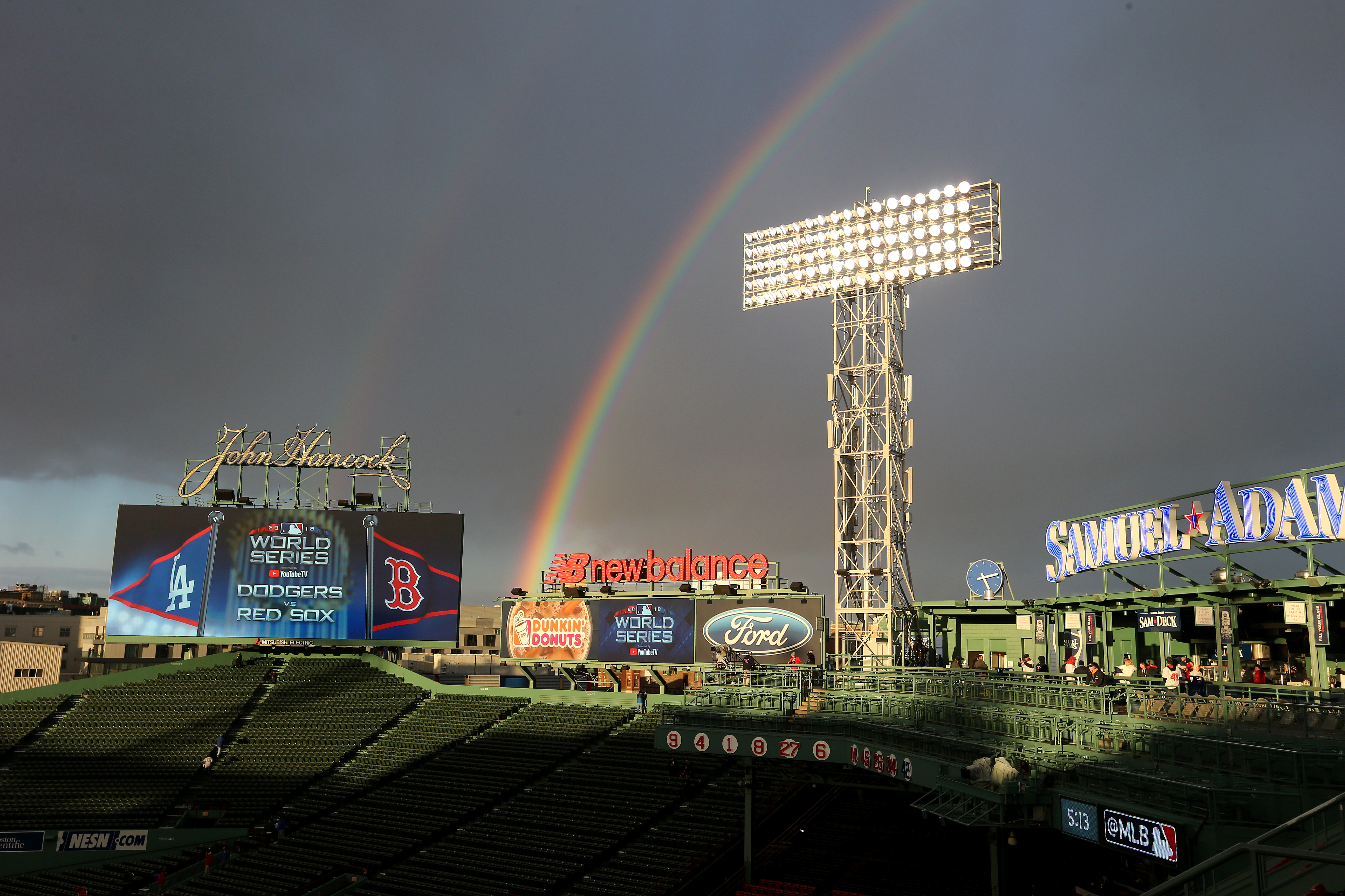 A rainbow over Fenway Park.