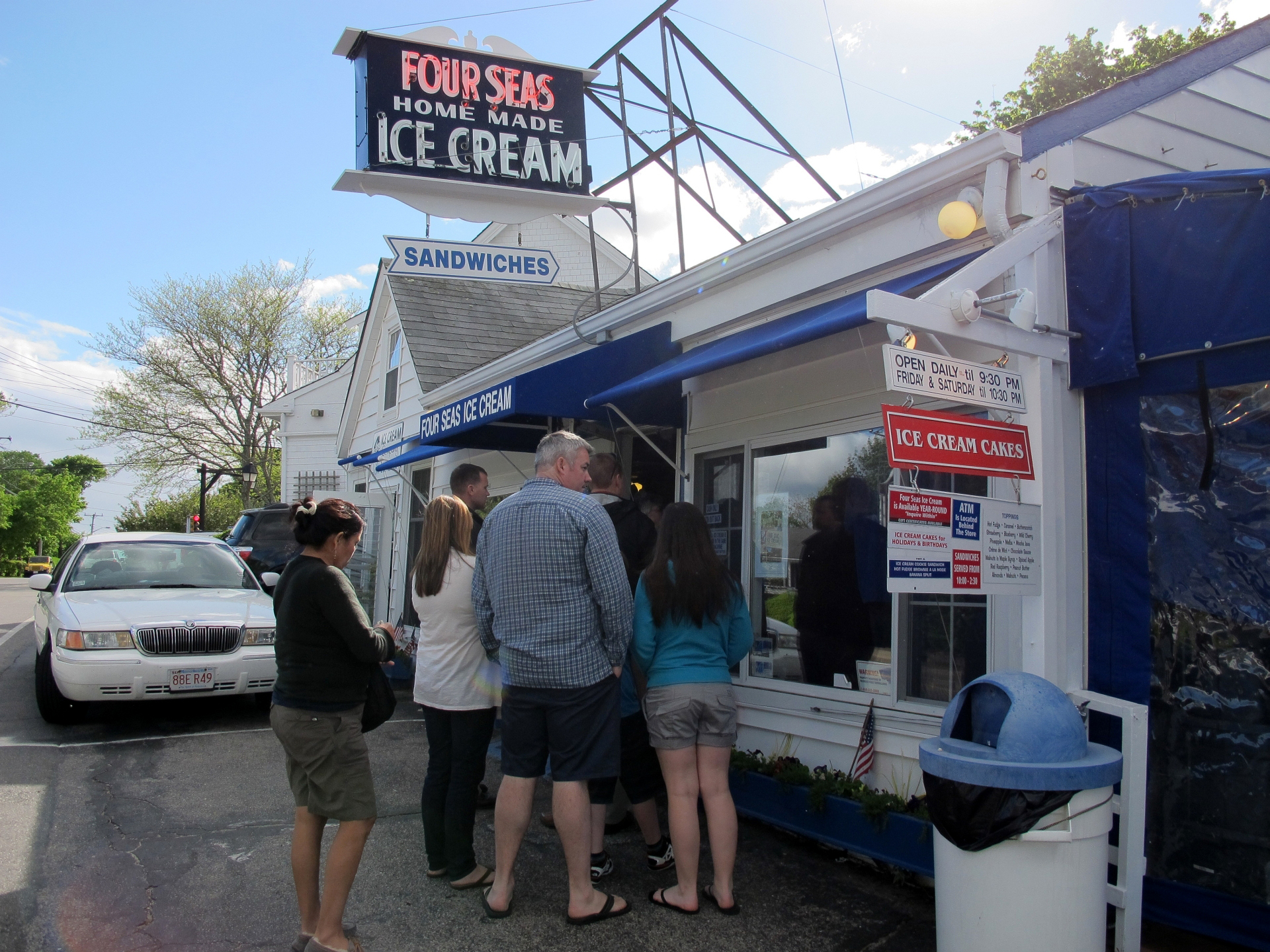 Four Seas Ice Cream is a popular stop on the way to or from Craigville Beach.