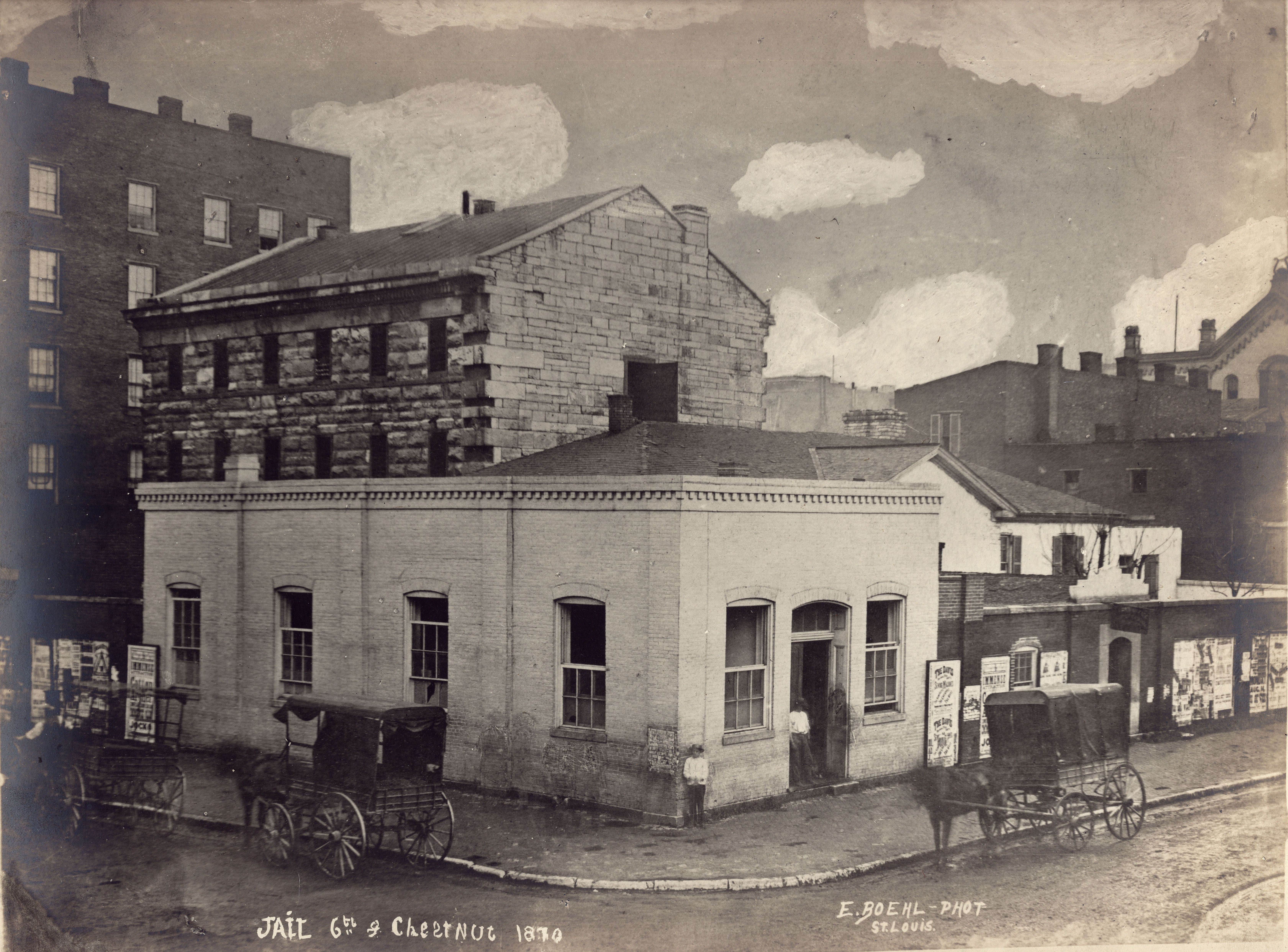 St. Louis City Jail, circa 1870, where some slaves who filed suit were held pending the court’s decision.