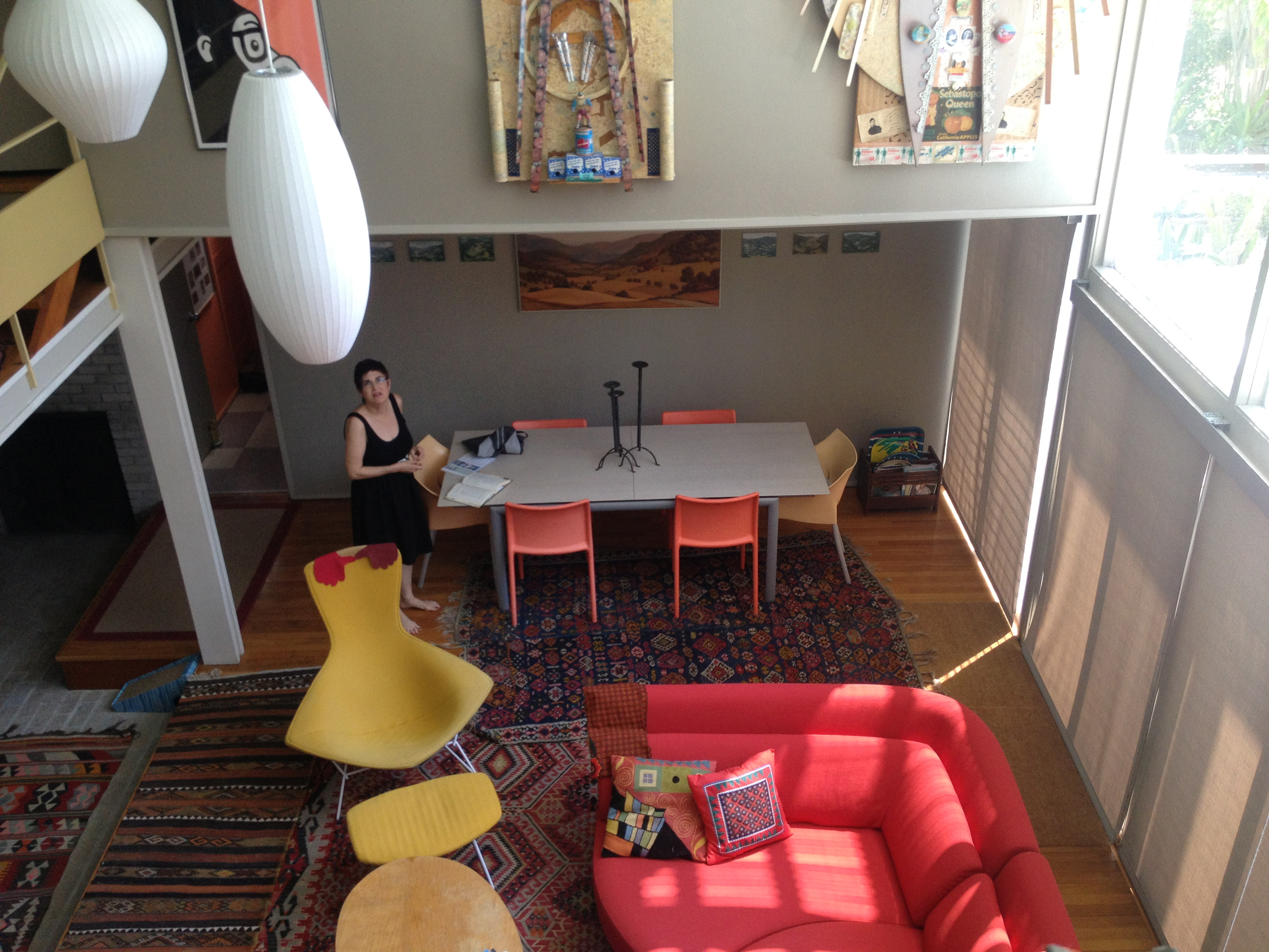 Julie Ciulla looks up to one of the house’s nine levels: modern design adapted to a semitropical environment.