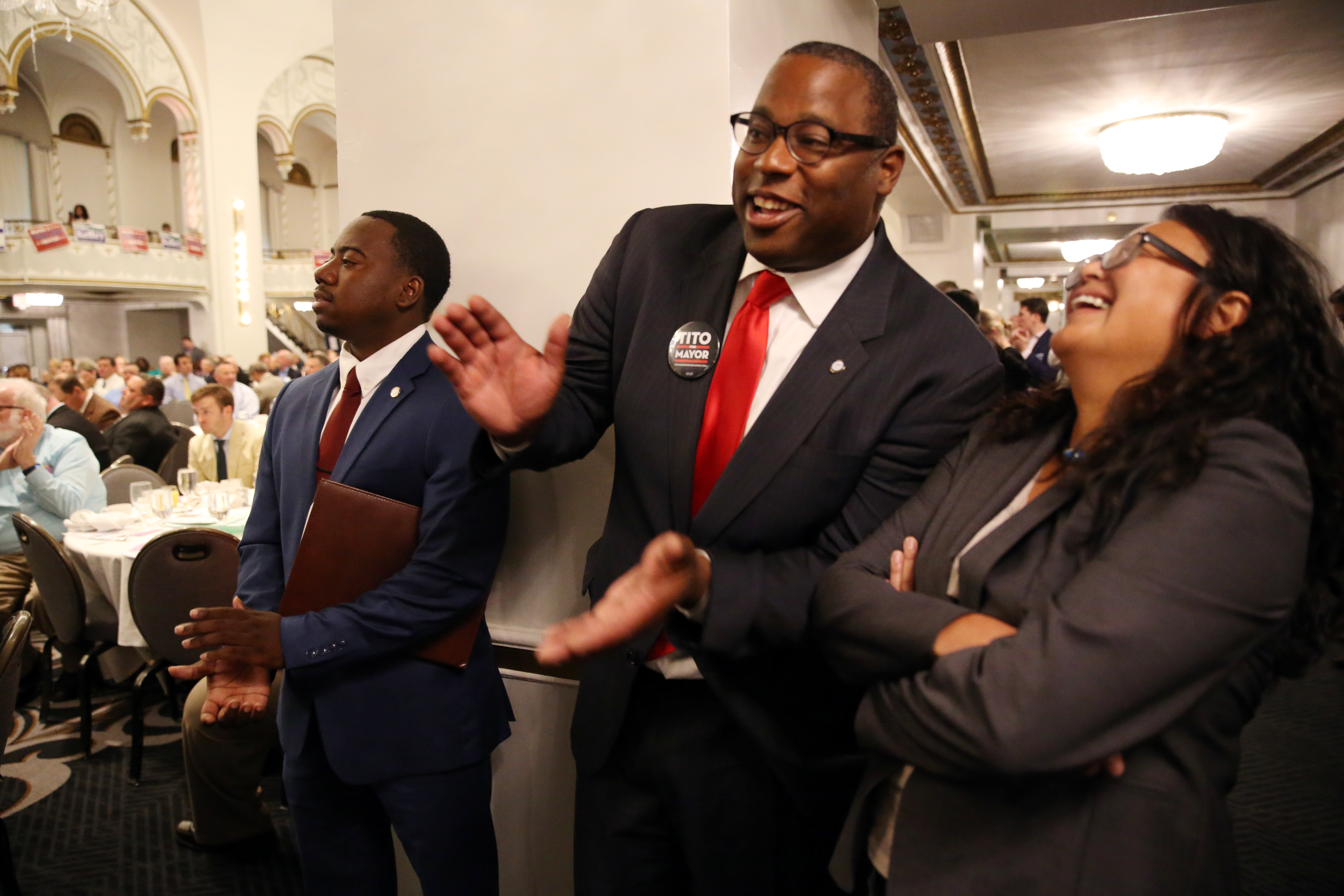 City Councilor Tito Jackson, who is running for mayor, attended the breakfast but did not speak.