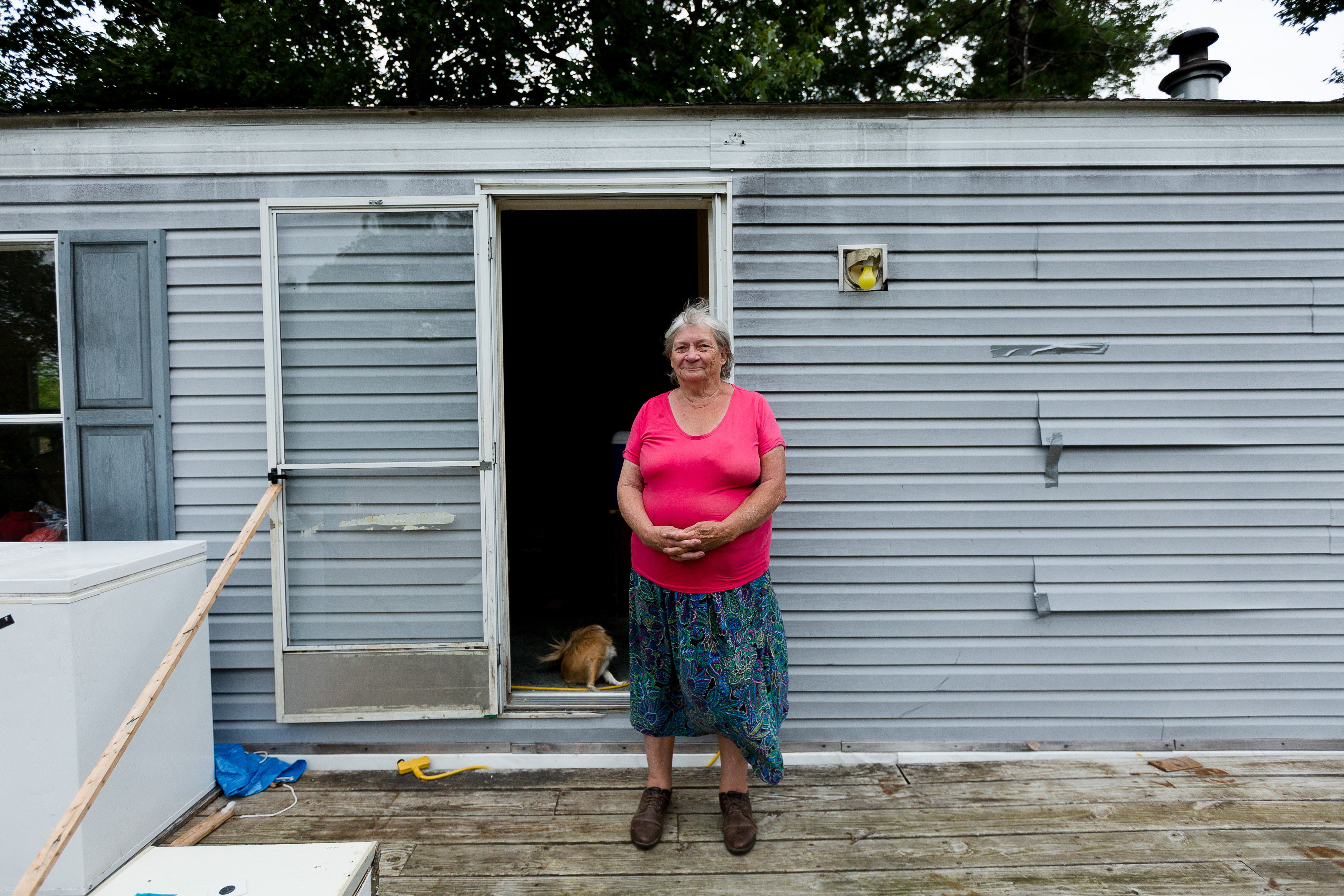 Mabel Willey was photographed outside of her trailer home in Searsmont, Maine.