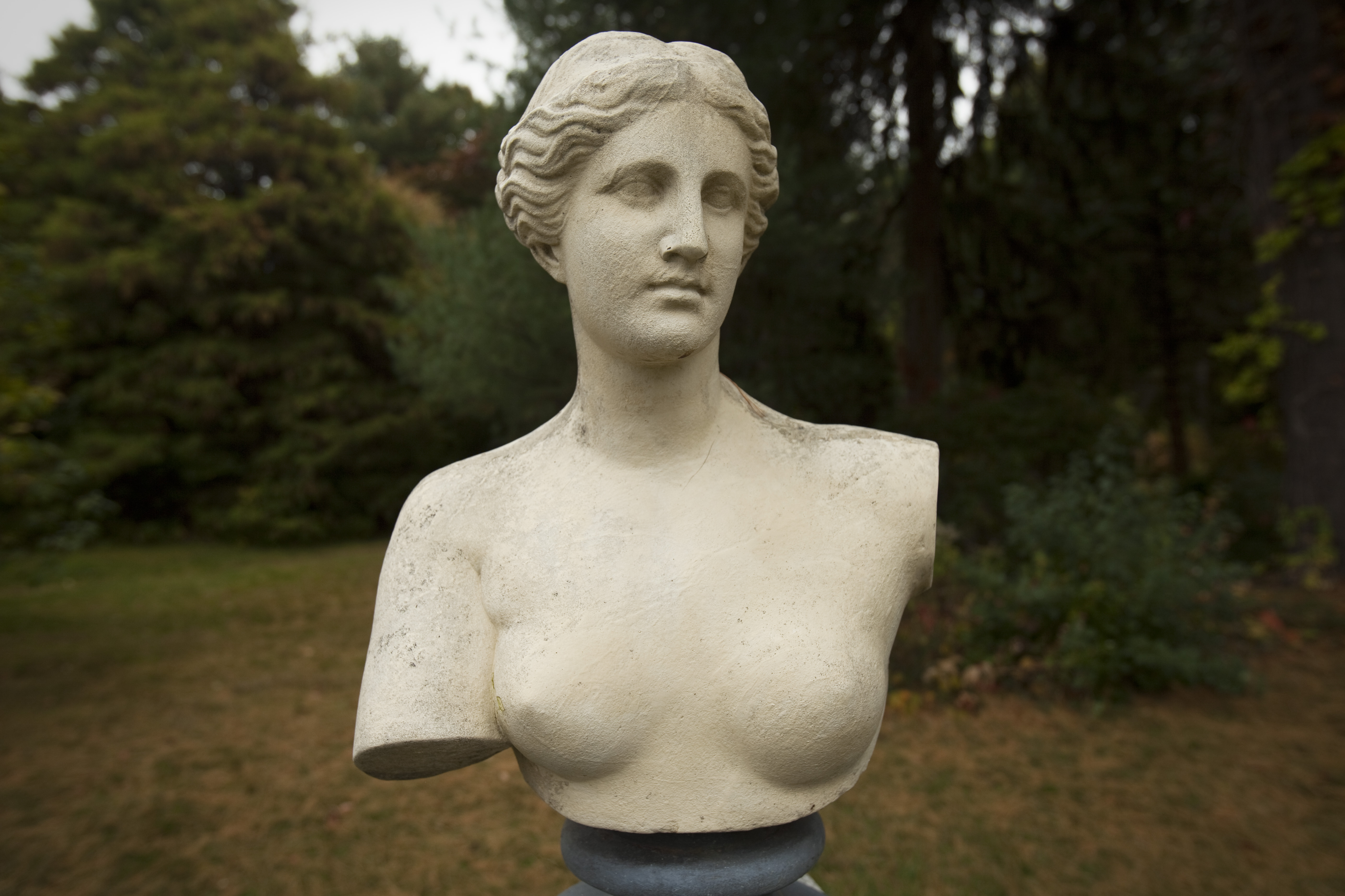 This bust is on the grounds of Glen Magna Farms, a historic country estate located at the end of Ingersoll Street.
