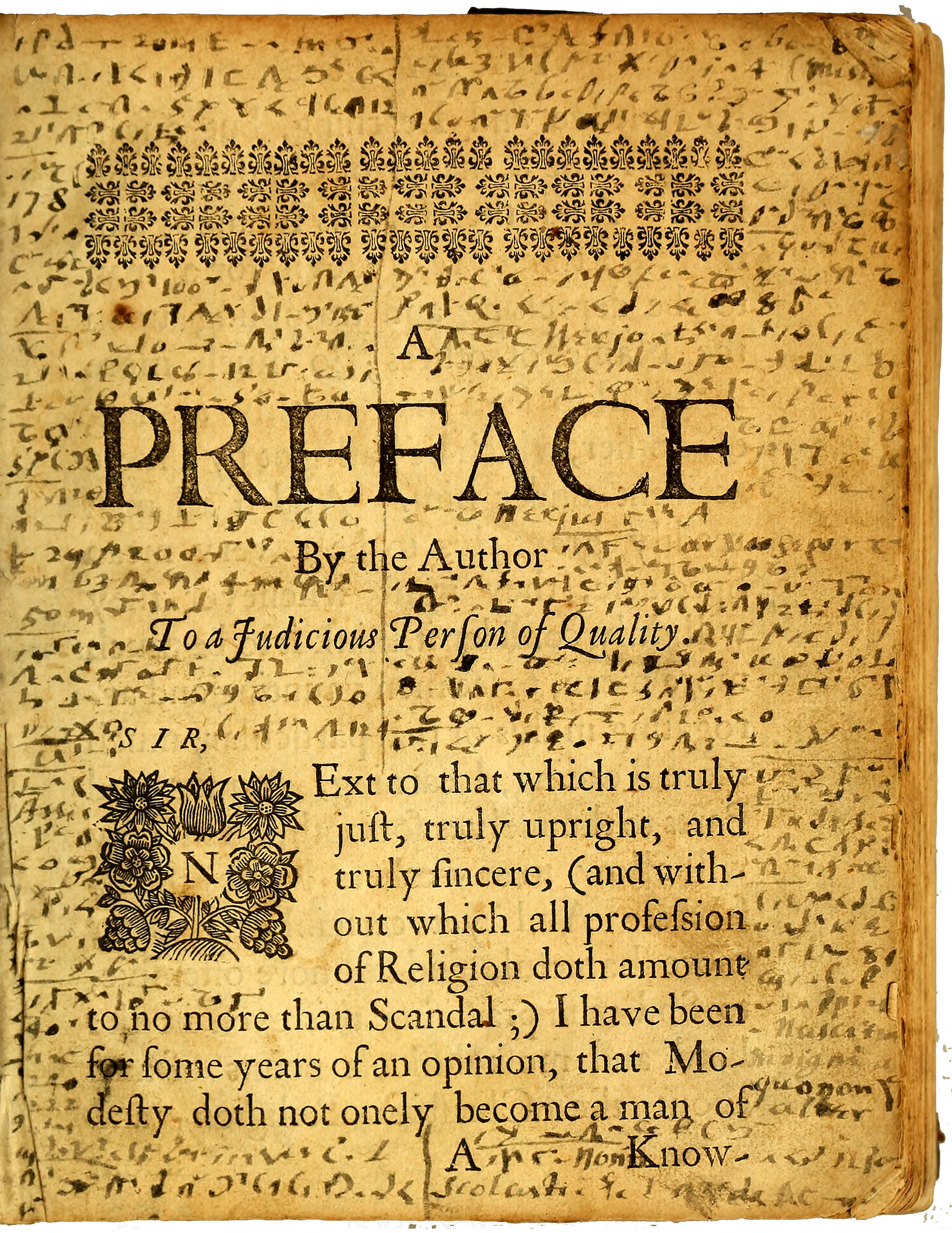 The margins of a 234-page book in Brown’s library are covered in shorthand written by Roger Williams.