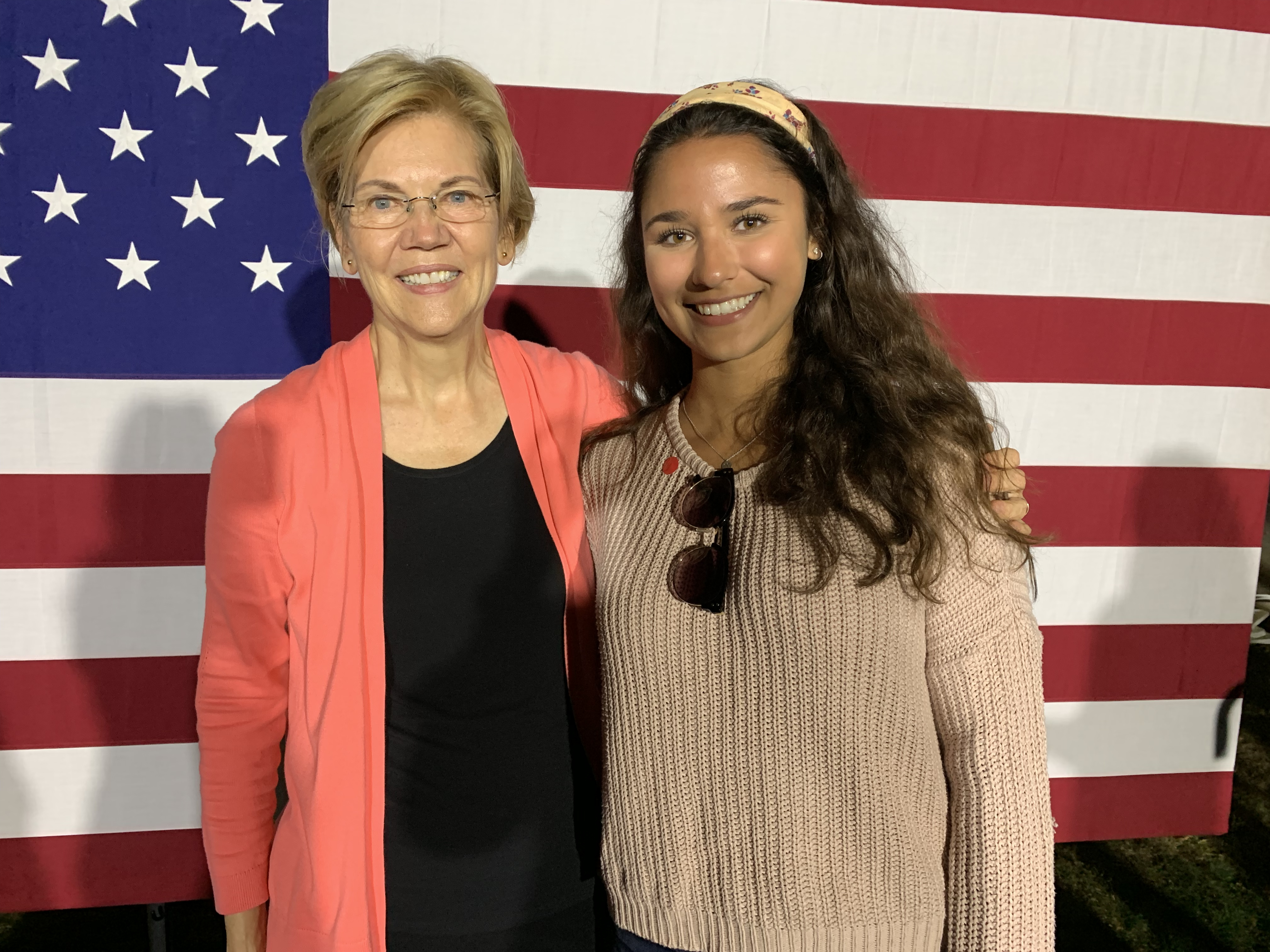 Rachel Barnard, 21, made sure she got her photo with Warren.