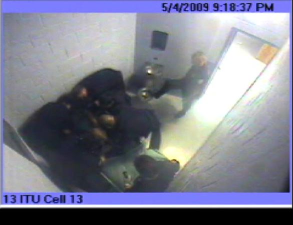 A surveillance camera recorded Bridgewater State Hospital guards in the cell of Joshua Messier (above) performing a maneuver called “suitcasing,” which is prohibited.