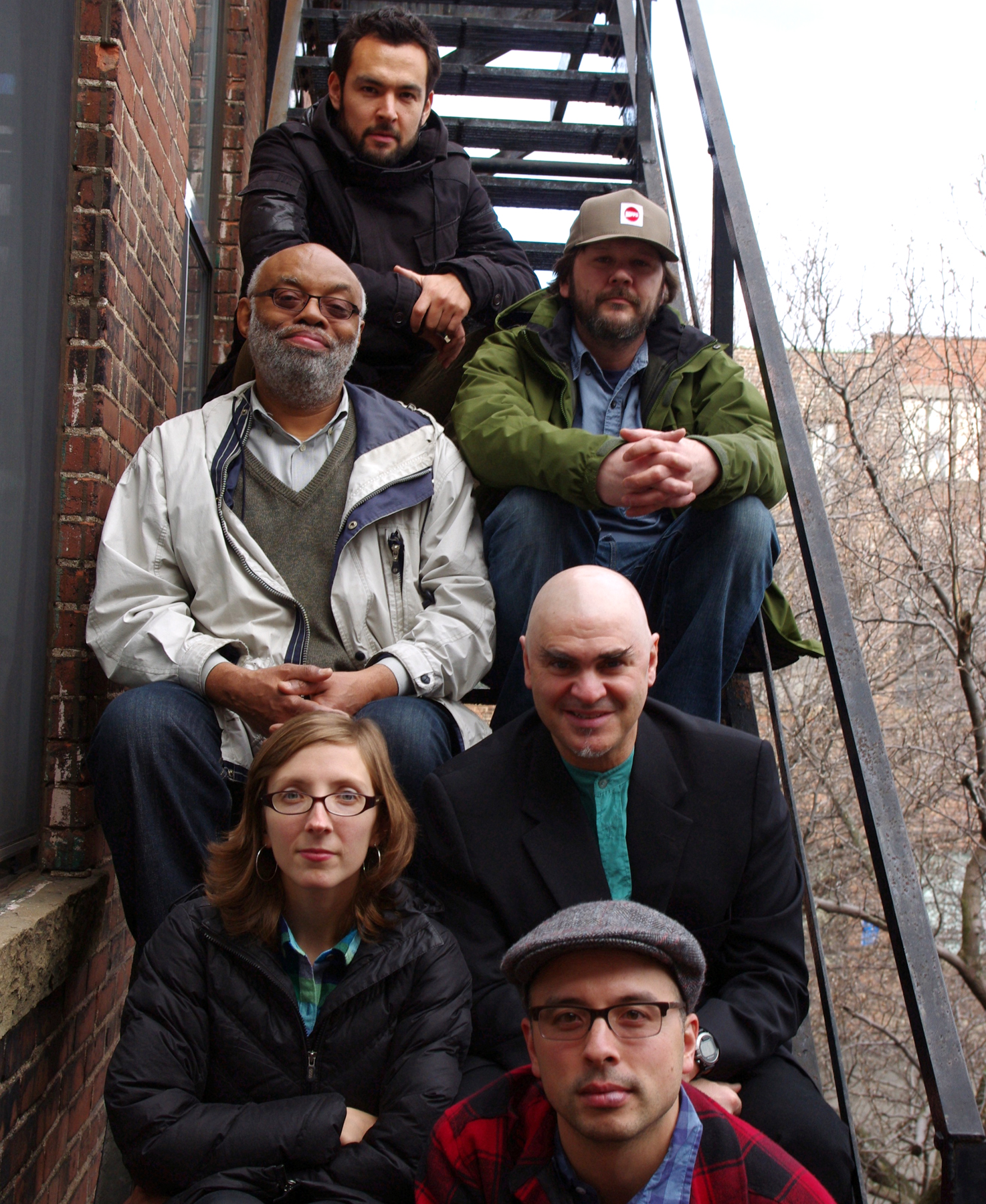 From top: Tomas Fujiwara, Jim Hobbs, Bill Lowe, Ken Filiano, Mary Halvorson, and Taylor Ho Bynum.