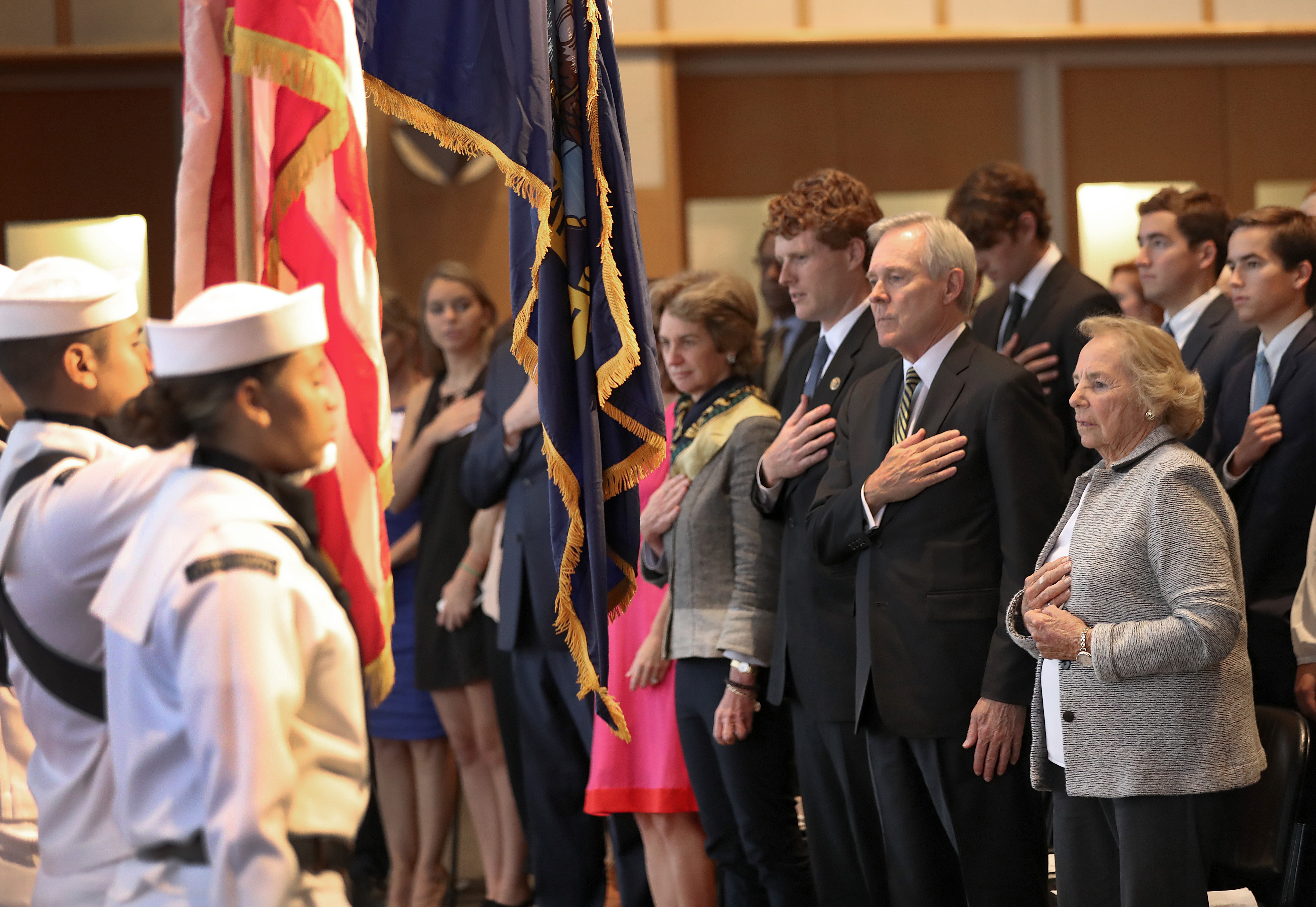 The Kennedy family, including Massachusetts congressman Joseph P. Kennedy III, at the ceremony.