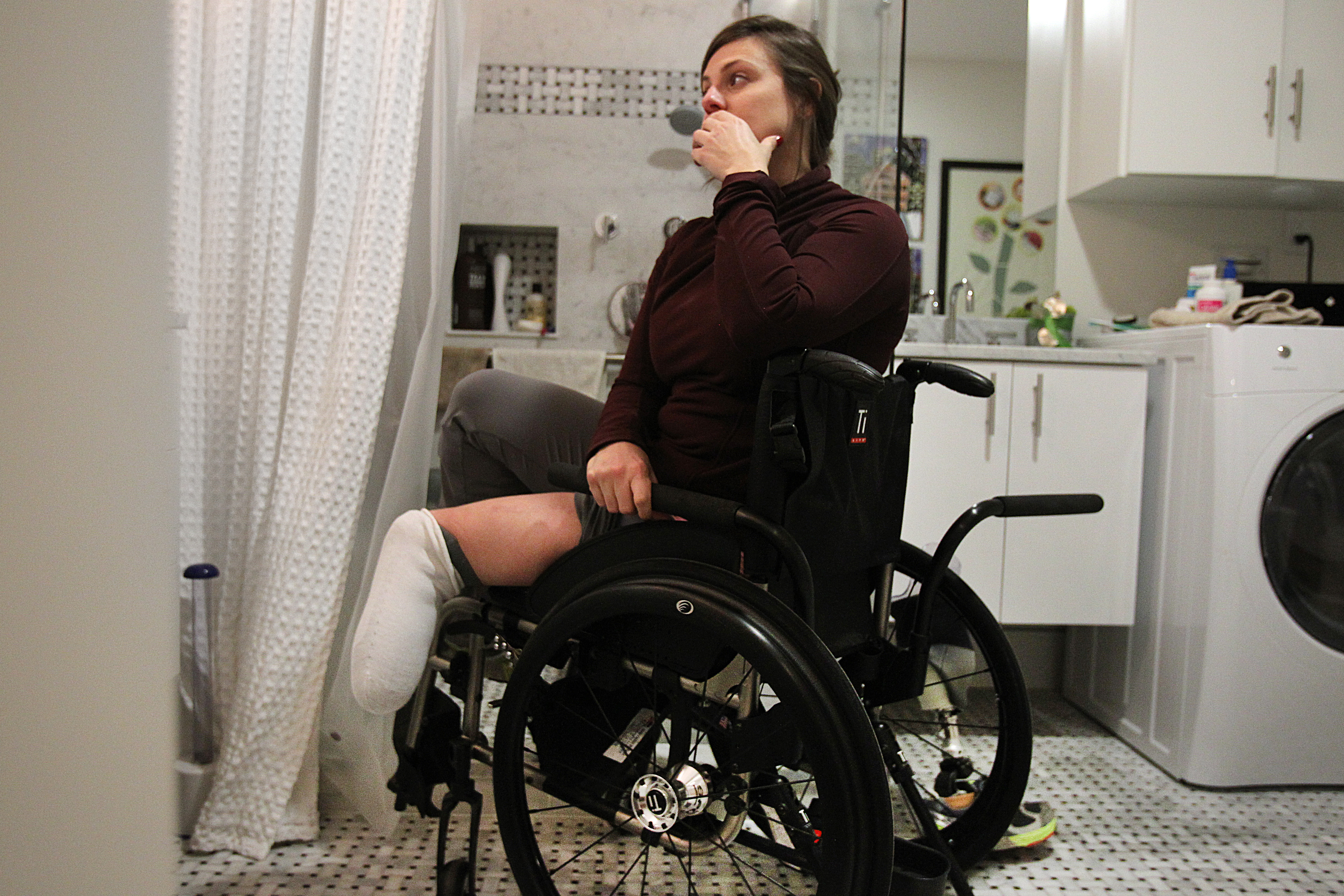 Jessica Kensky said having one leg helped her plant herself in the shower if she needed to pick something up. She feared losing that independence if she became a double amputee