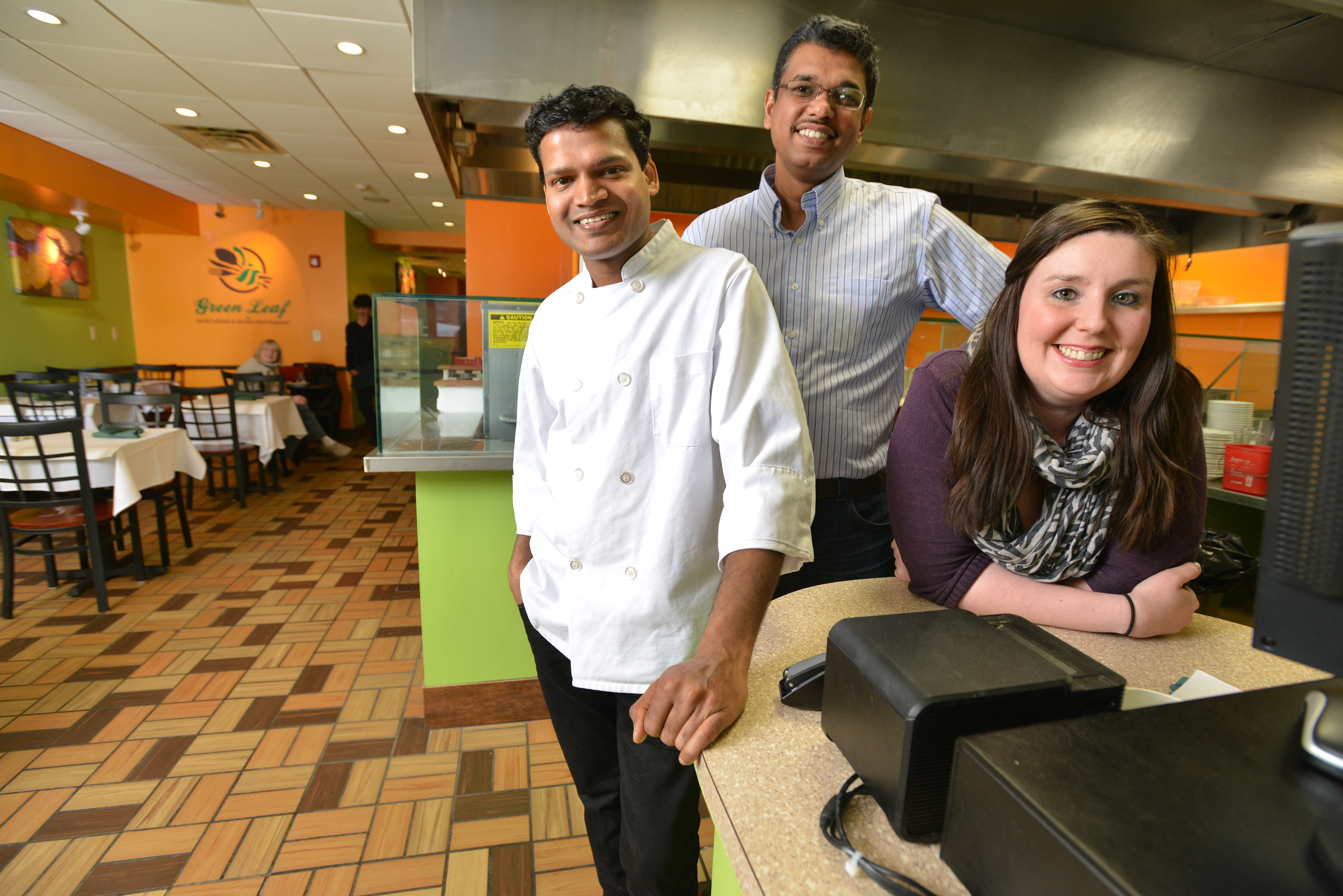 From left, Bala Shanmugam, Gopal Krishnasamy, and Liz Whitaker.