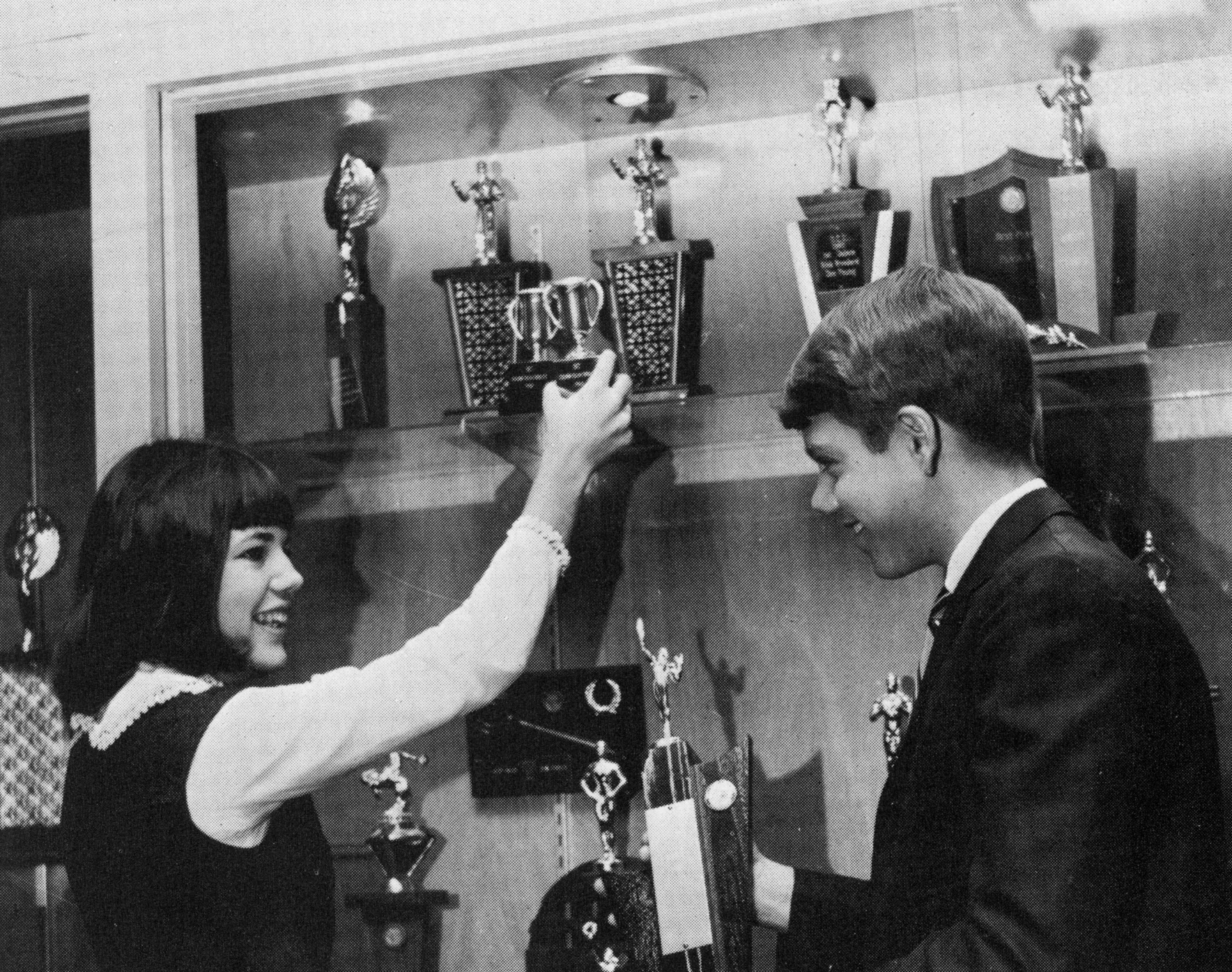 Warren, pictured in 1966 with her debate partner, Karl Johnson, was a star on the Northwest Classen High School debate team in Oklahoma City.