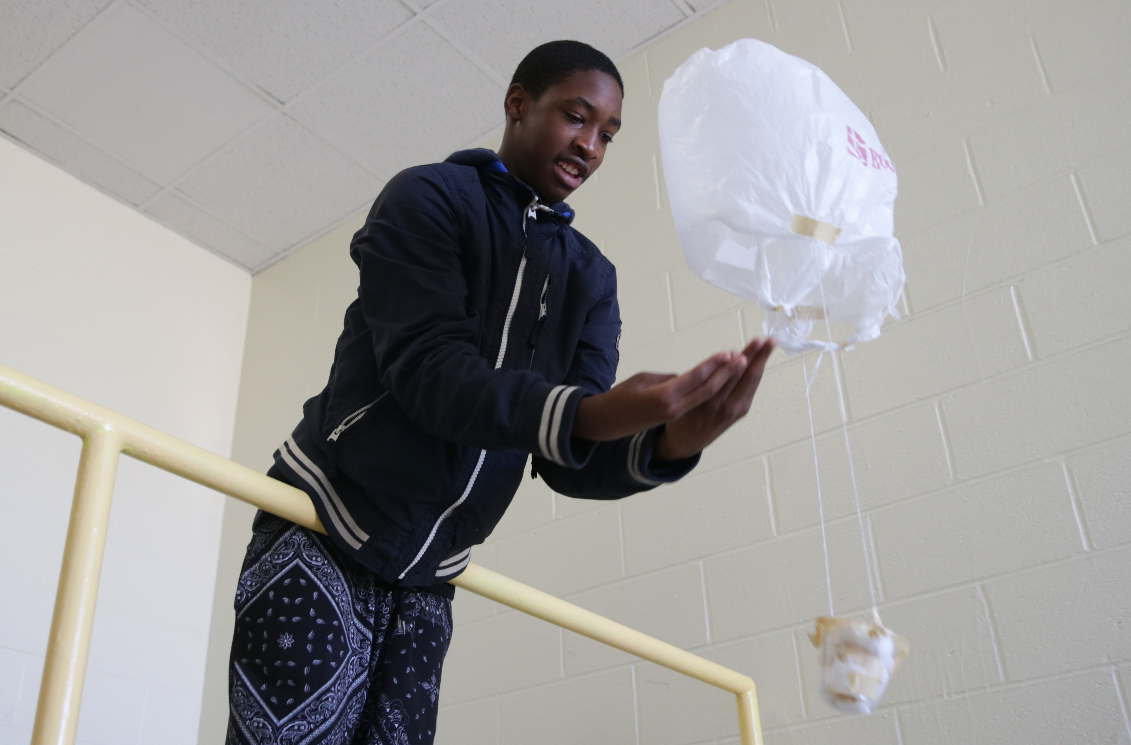 Jhondell Smith-Young tested his project for the class.
