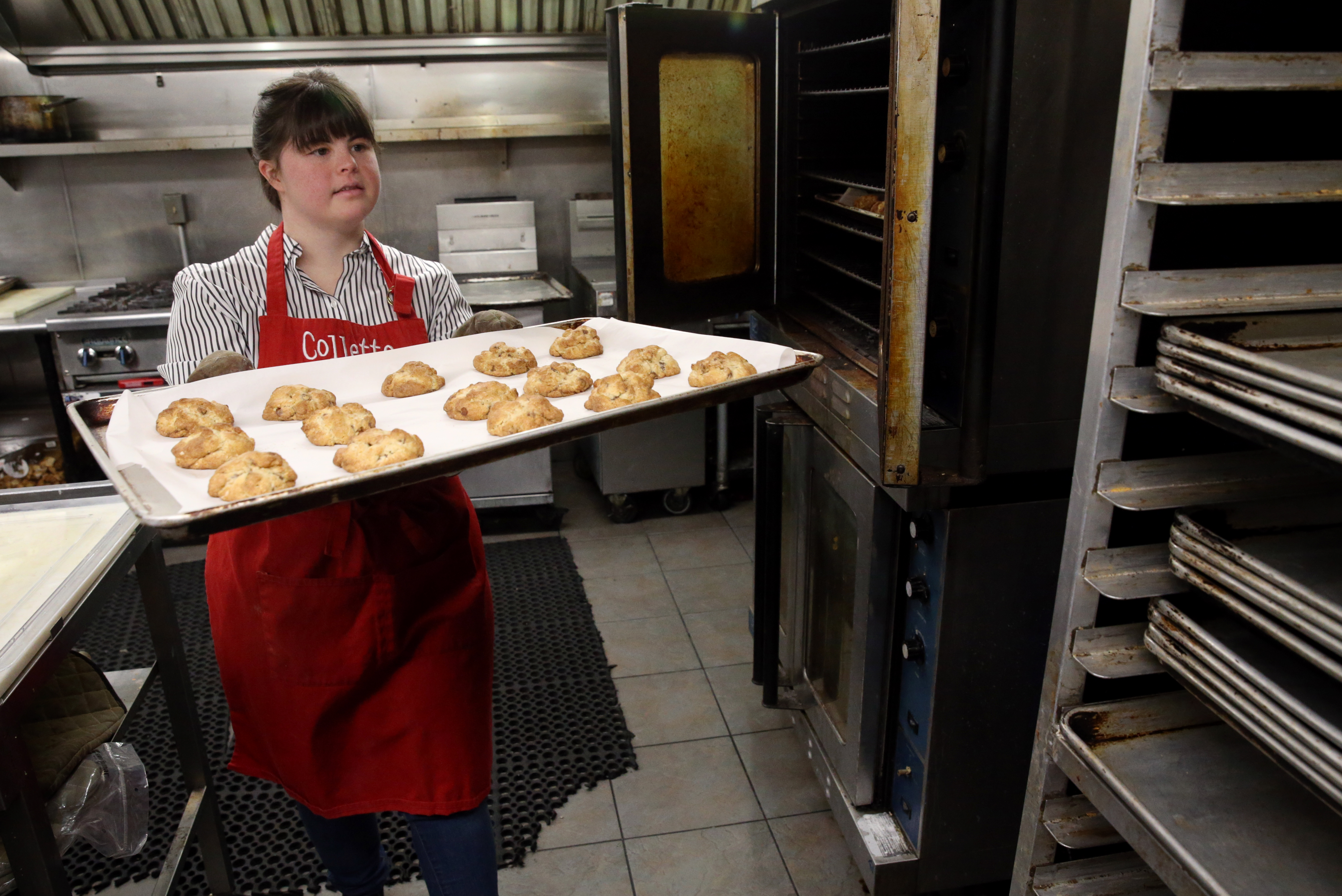 Divitto with a fresh batch of cookies.