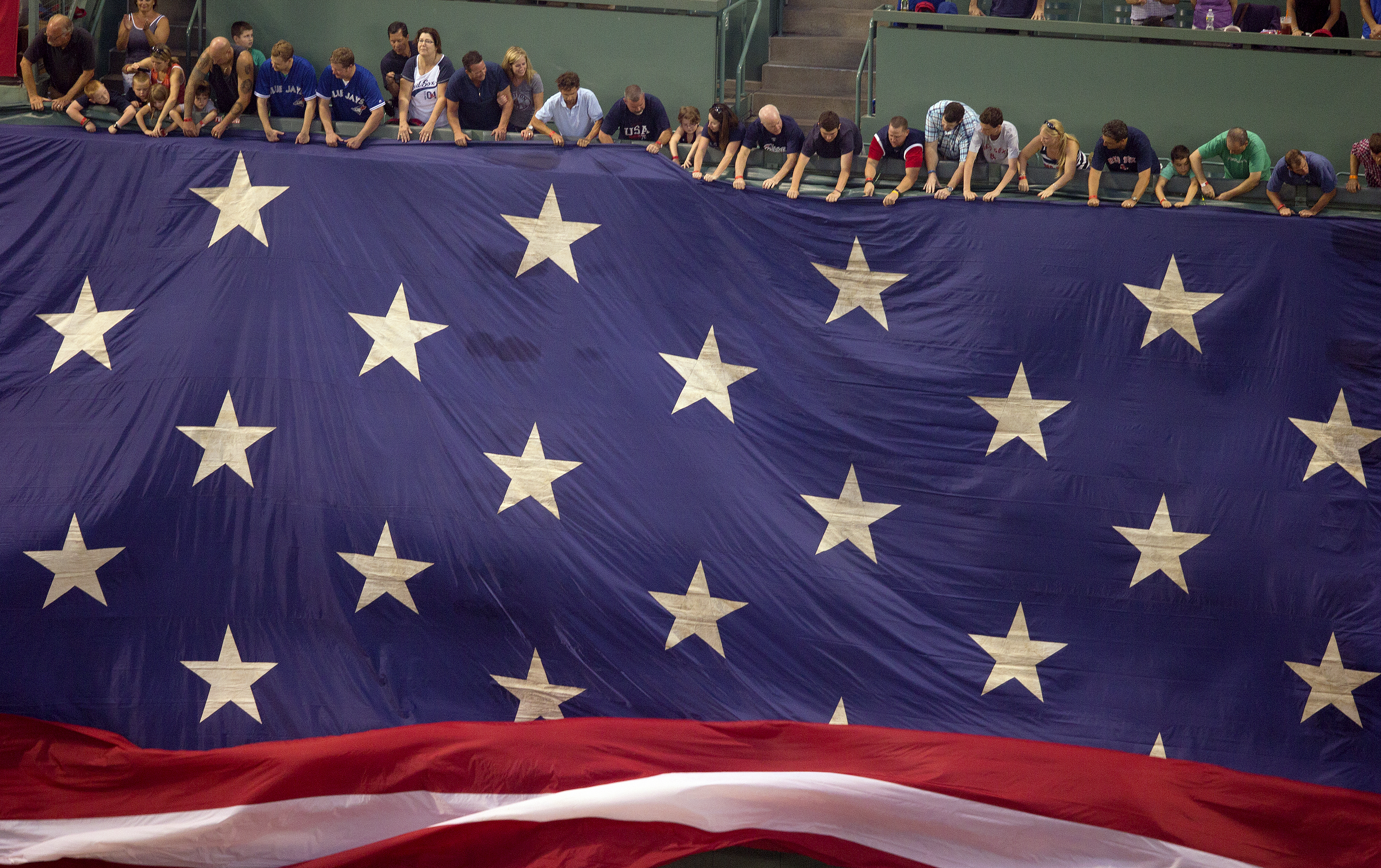 The ceremony honoring 9/11 victims could be seen from the Sky Deck.