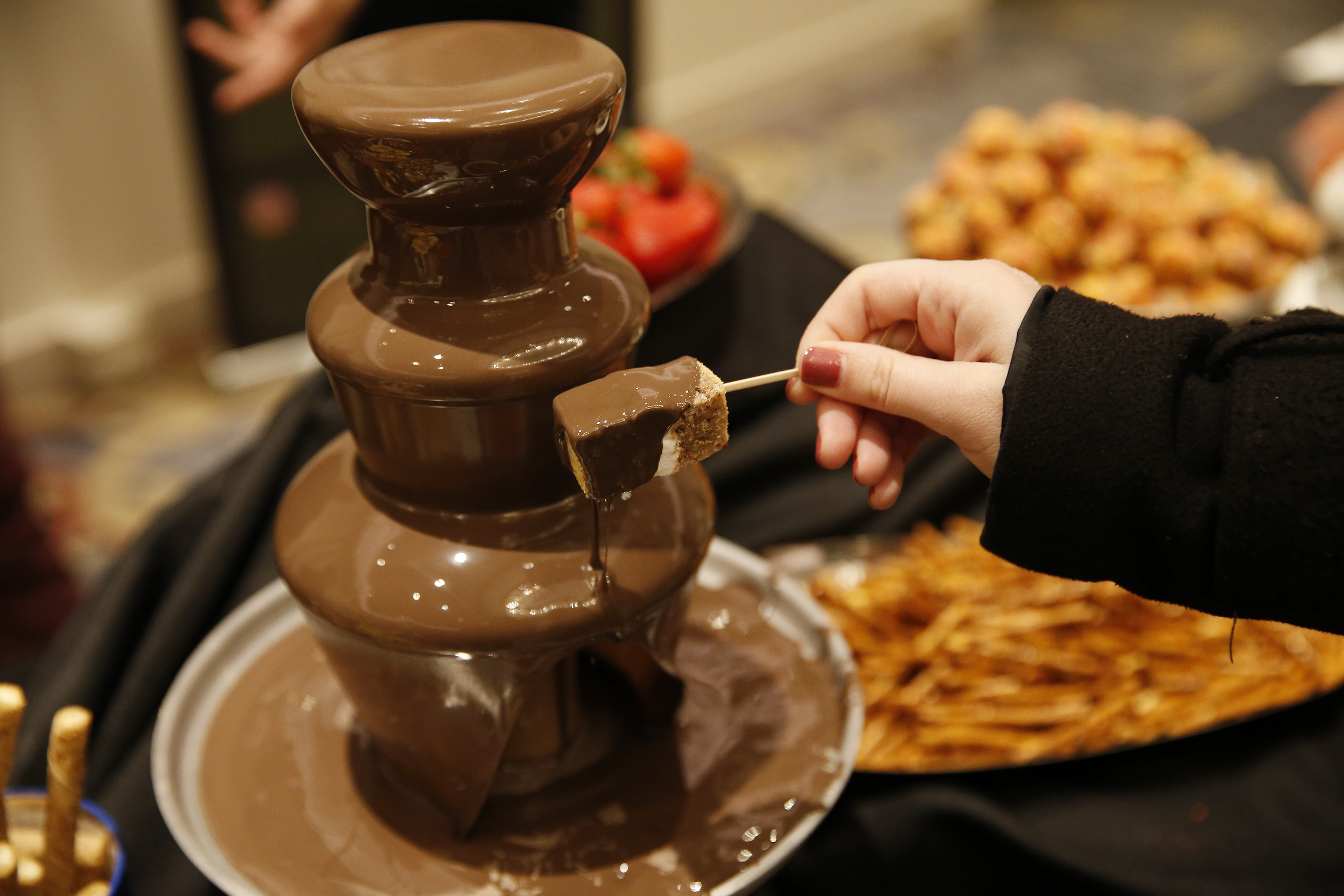 A CBD chocolate fountain by Southern Maine Kitchen.
