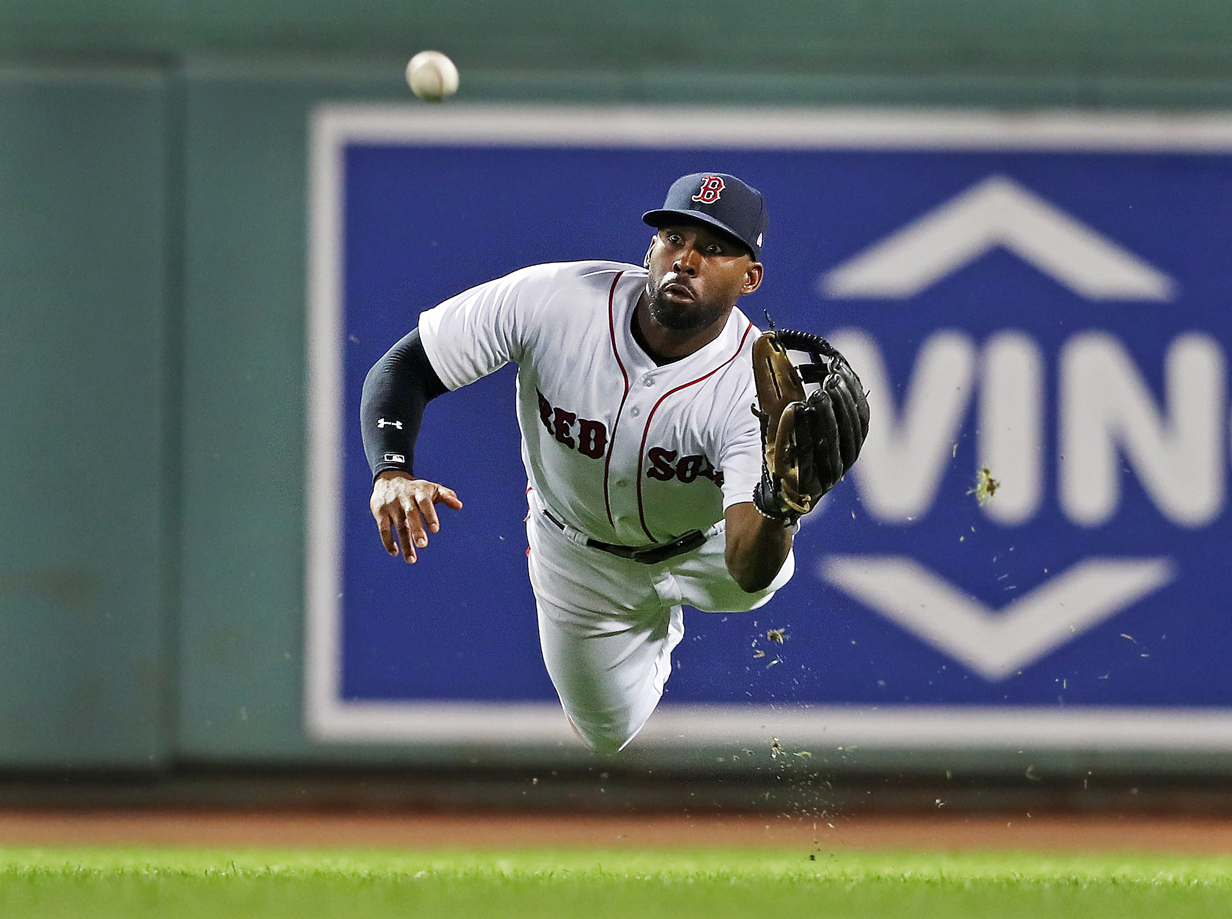 Jackie Bradley Jr. had a .982 fielding percentage and nine outfield assists in 2018 that led to winning a Gold Glove Award.