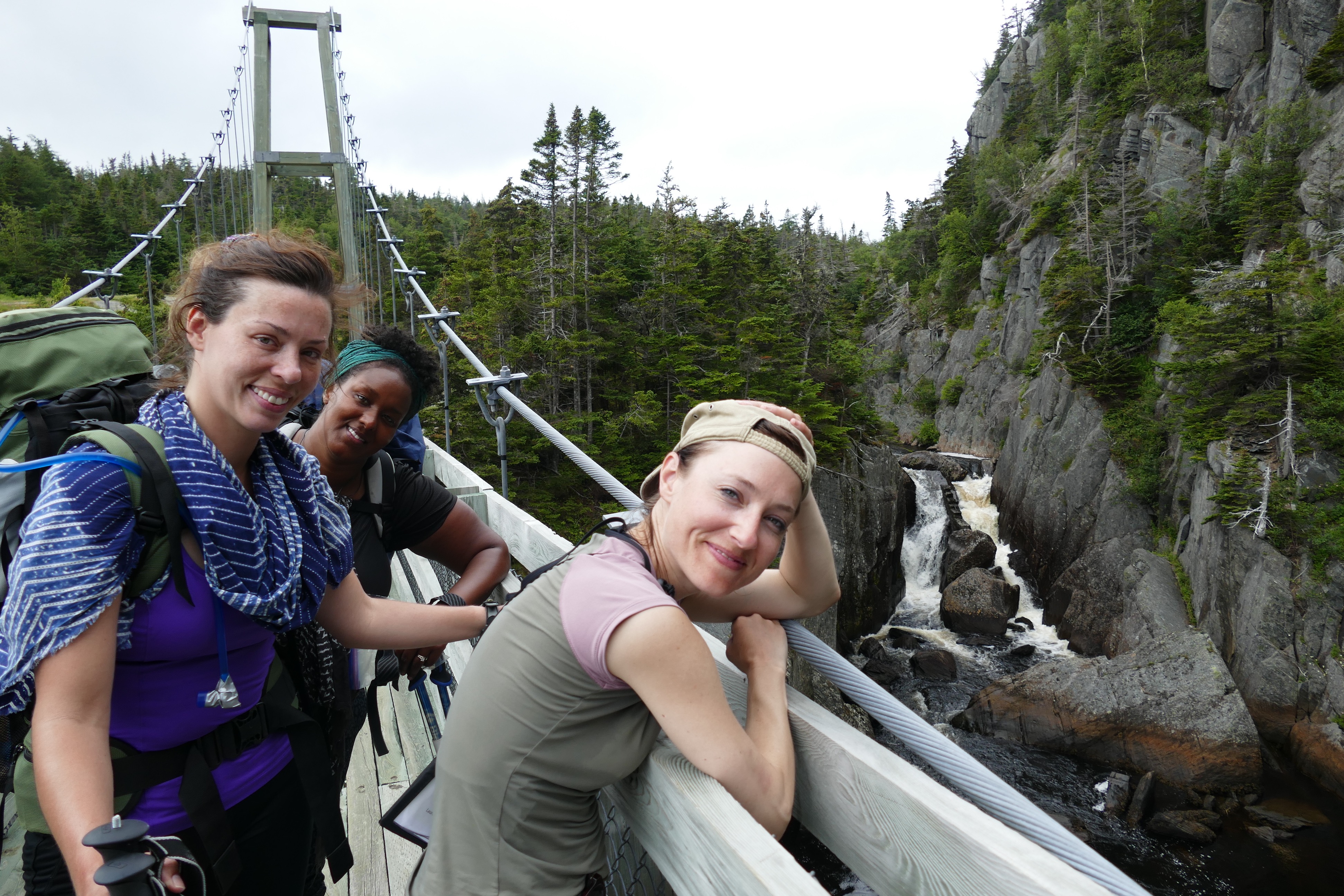 The group enjoys a relaxing moment near the end of the East Coast Trail hike.