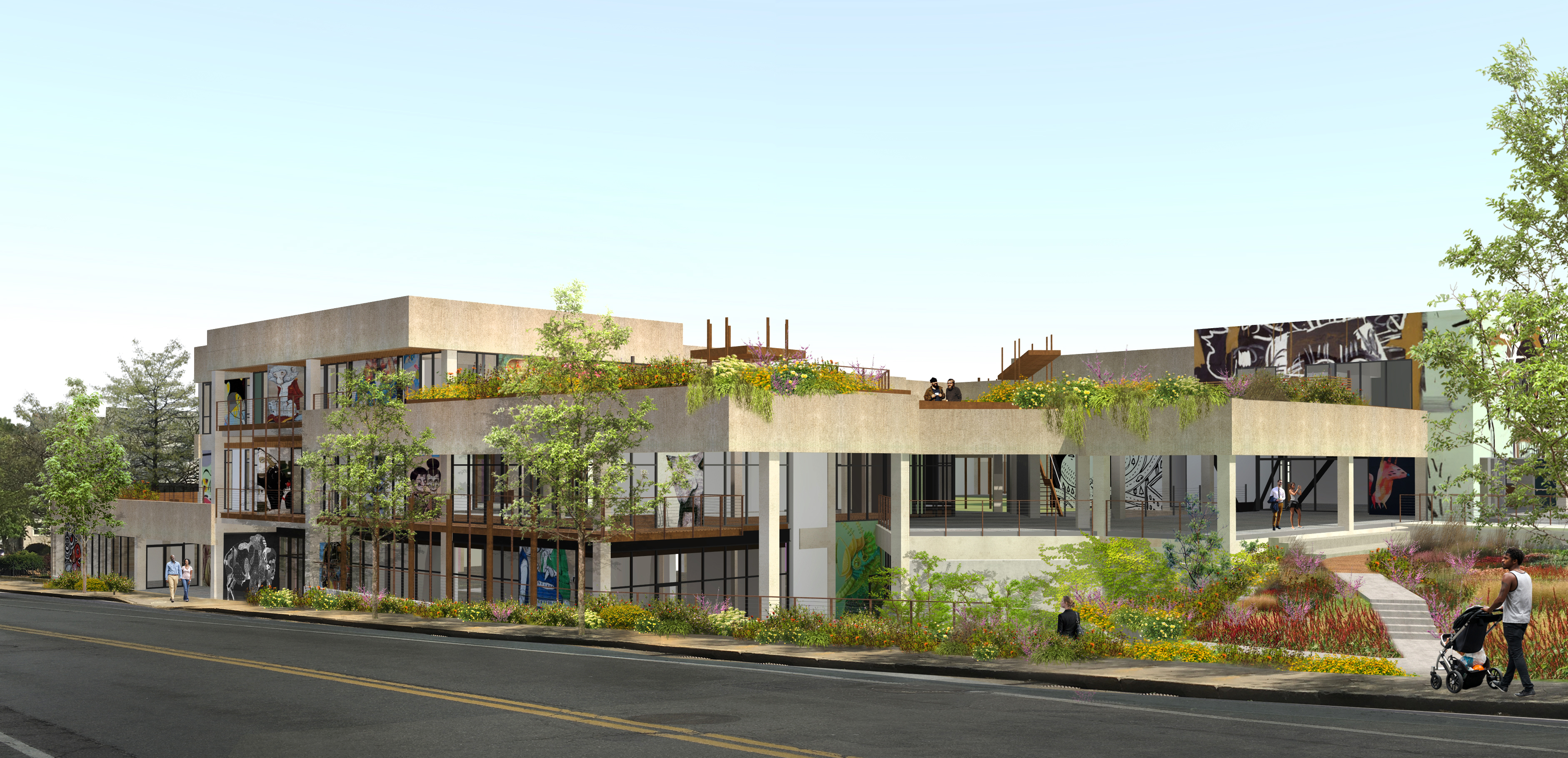 A rendering of the planned Powderhouse Studios entrance.