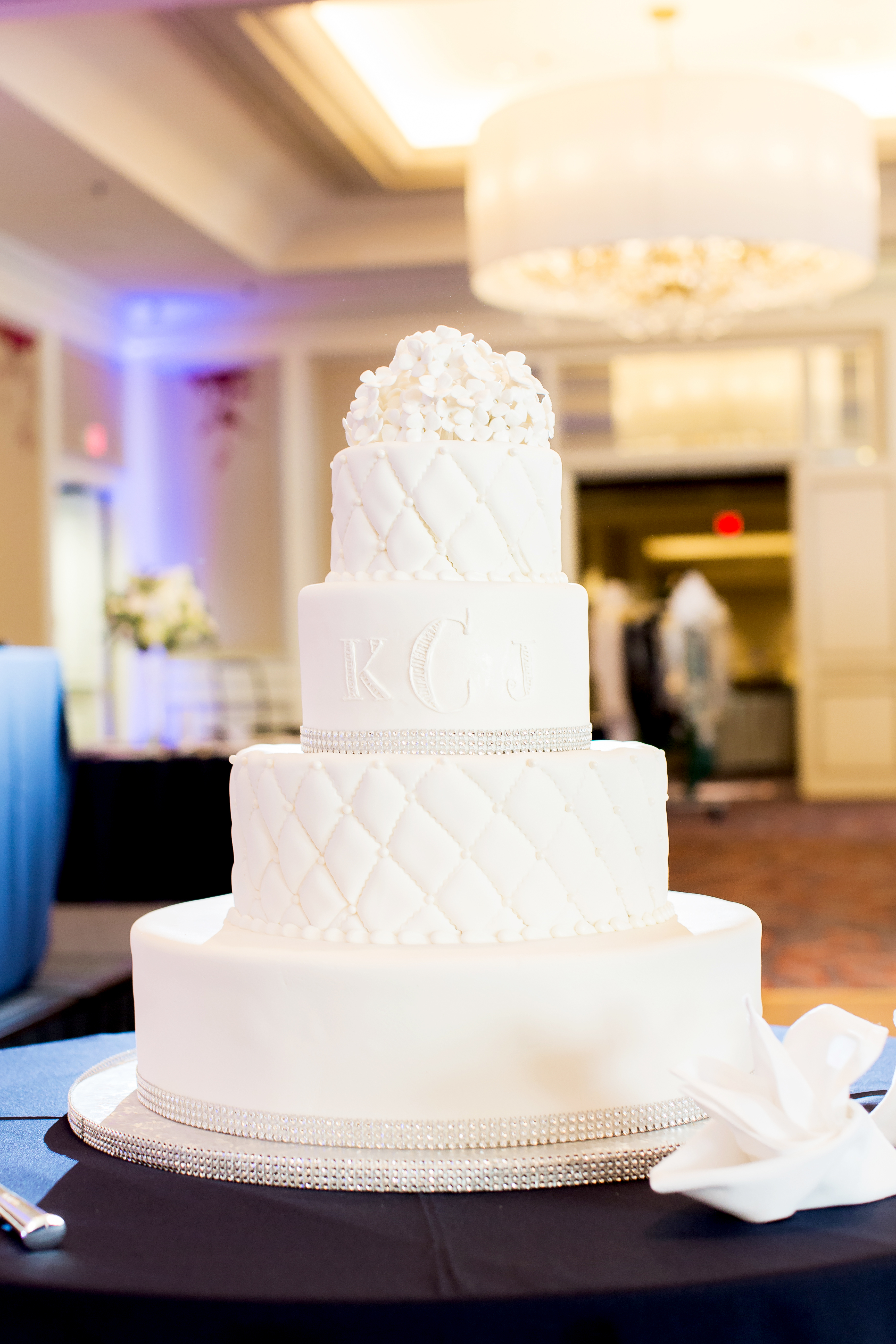 The couple’s wedding cake, courtesy of Montilio’s Baking Company of Boston.