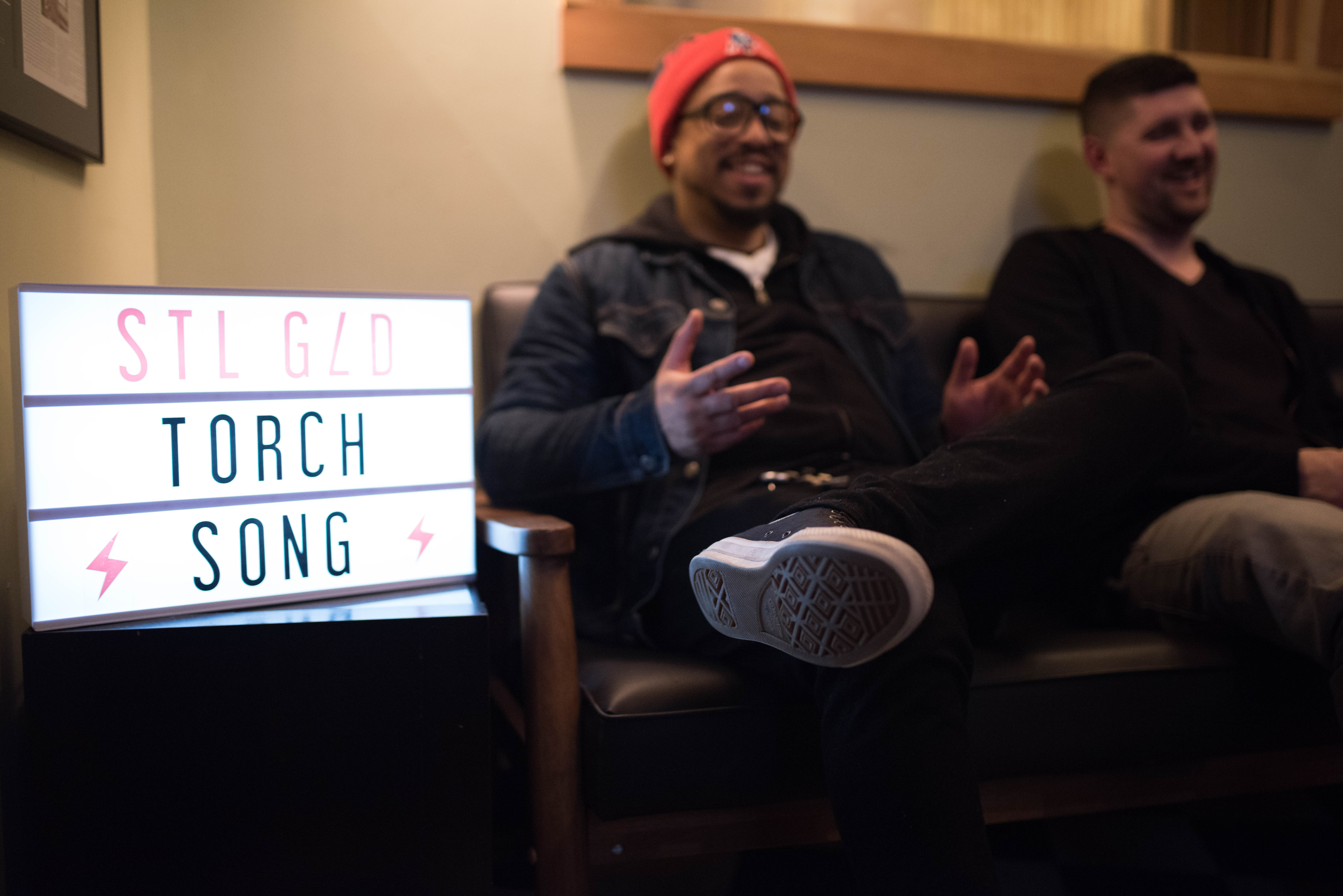 Rapper Moe Pope and producer The Arcitype shared a laugh at The Bridge Sound & Stage in Cambridge.