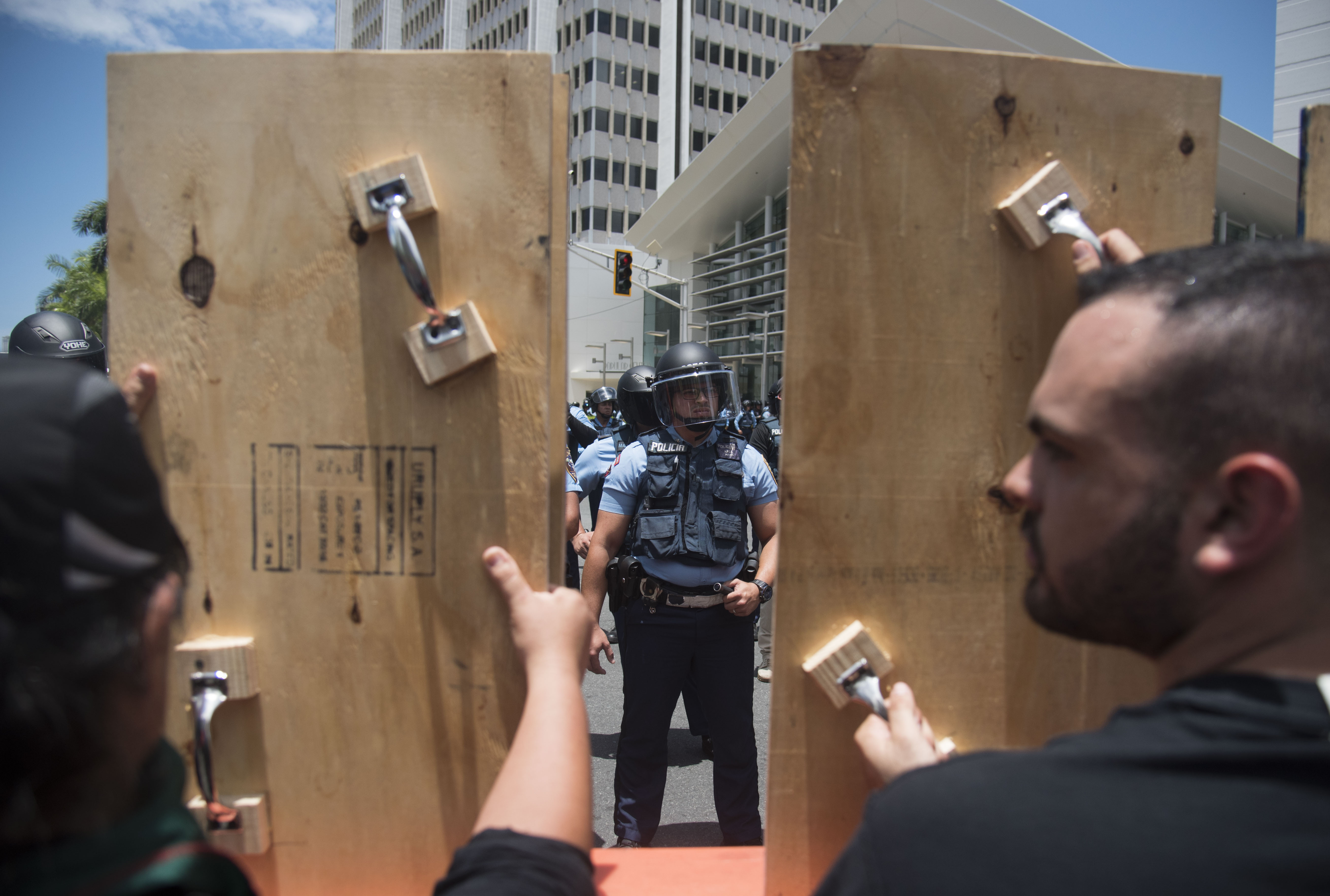 Protesters in San Juan also called Wednesday for much faster federal help in the island’s recovery from September 2017’s Hurricane Maria.