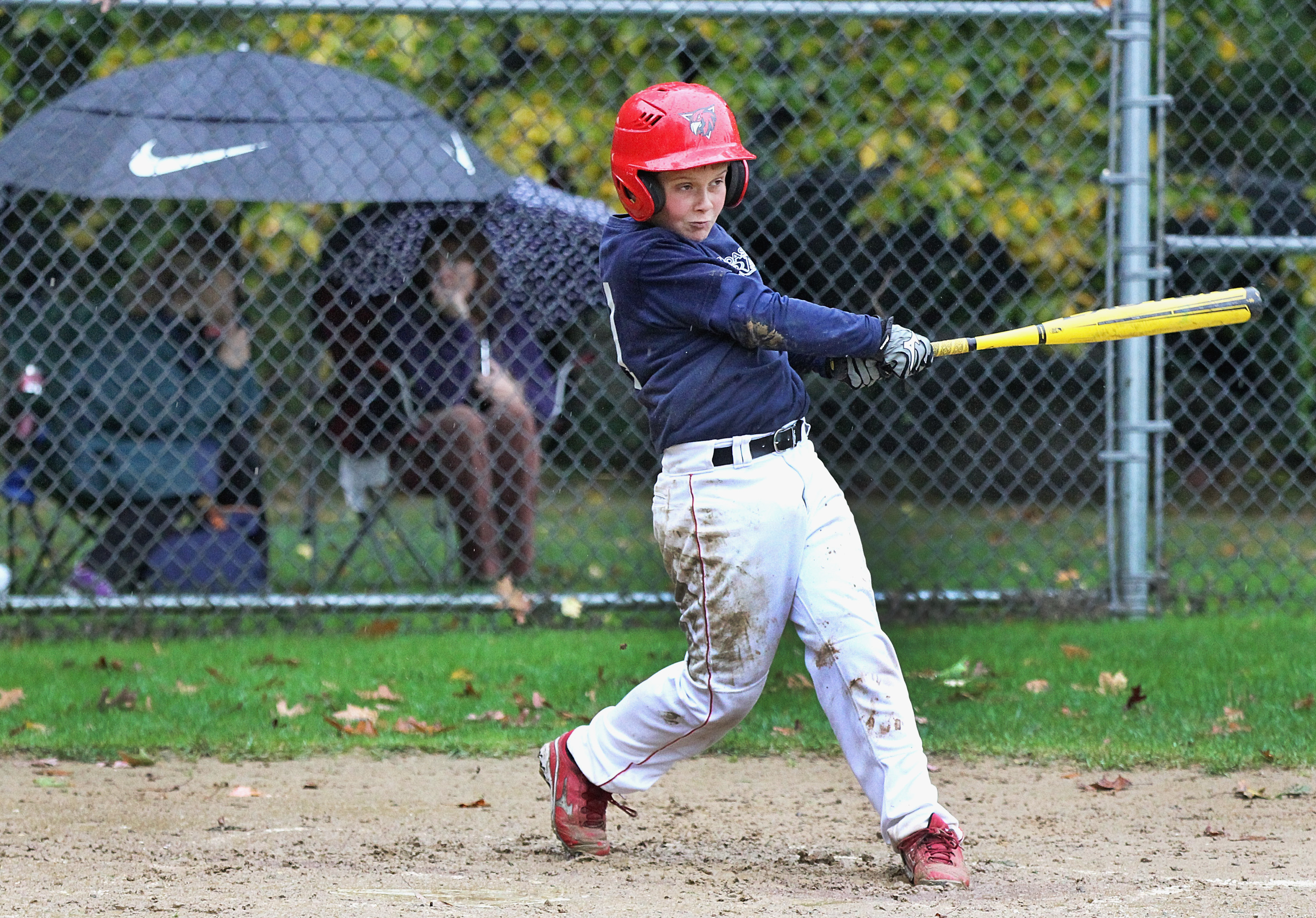 Danny Hutchinson of Seacoast United Navy hits a line drive during a game against the Seacoast United Carolina in Stratham, N.H.