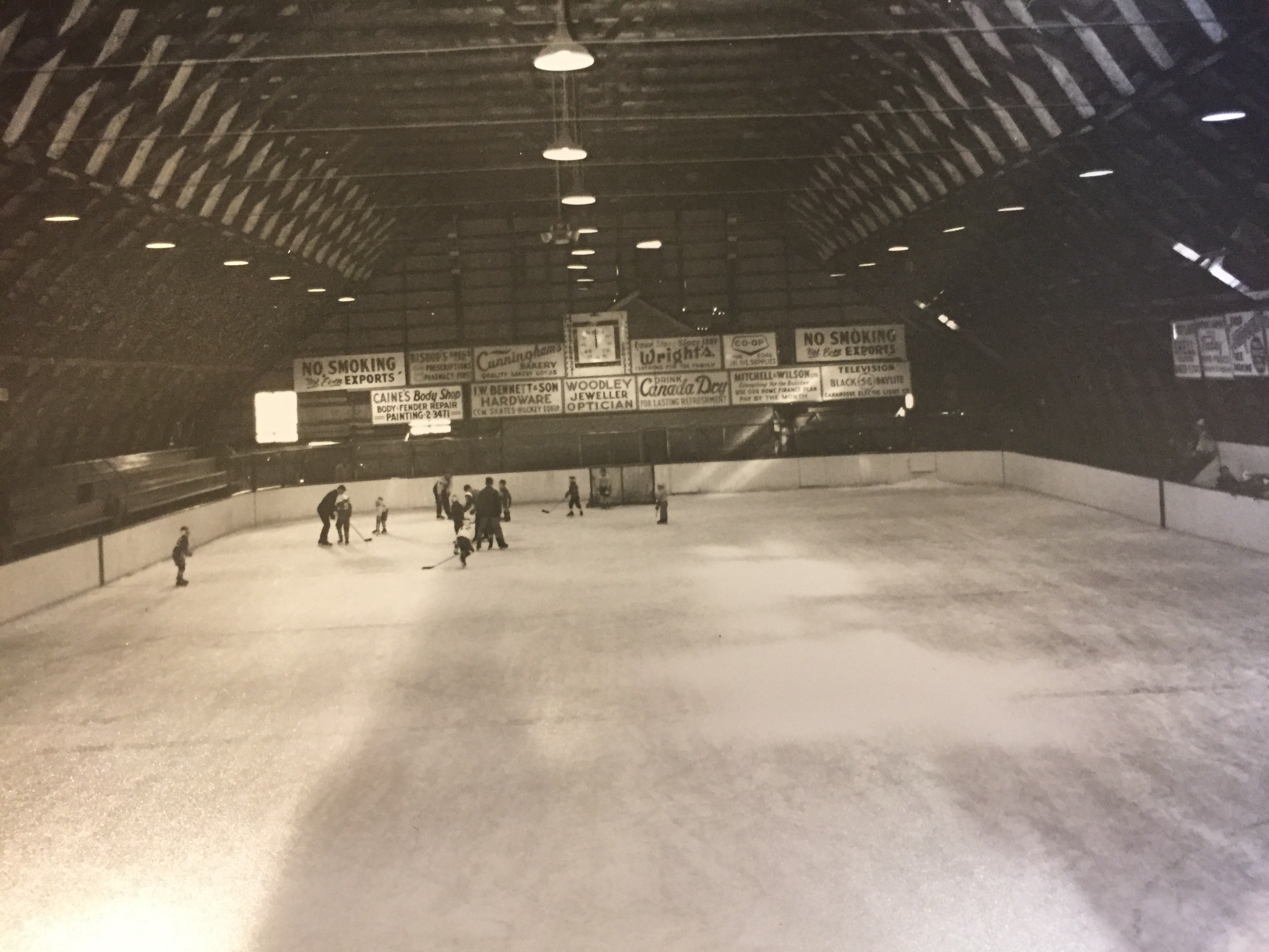 An interior view of the Gananoque rink.