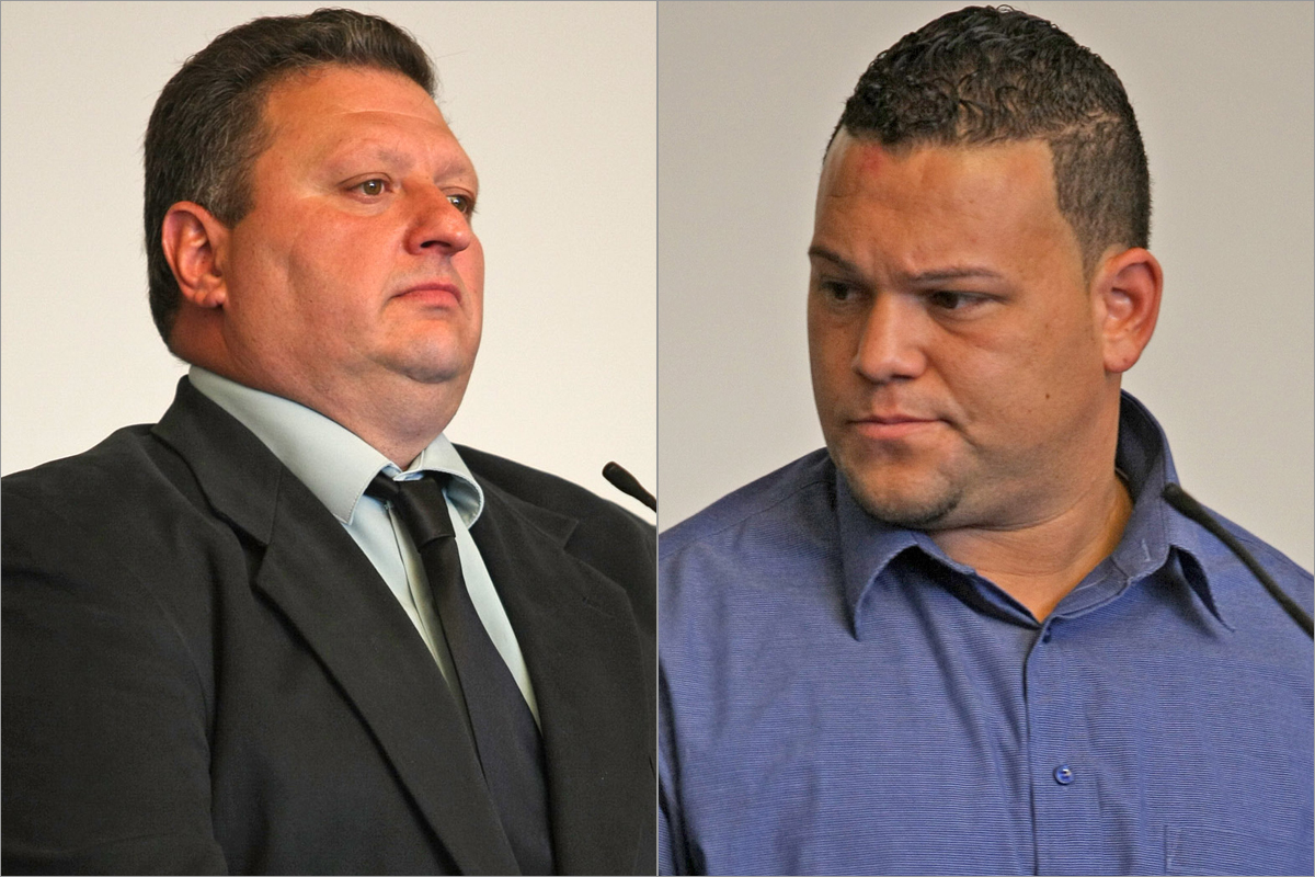 Paul Iacobacci (left) and Tony Pasuy were cleared in a 2008 toll-skimming case but a confidential settlement meant the state never announced that they had gotten their jobs back.