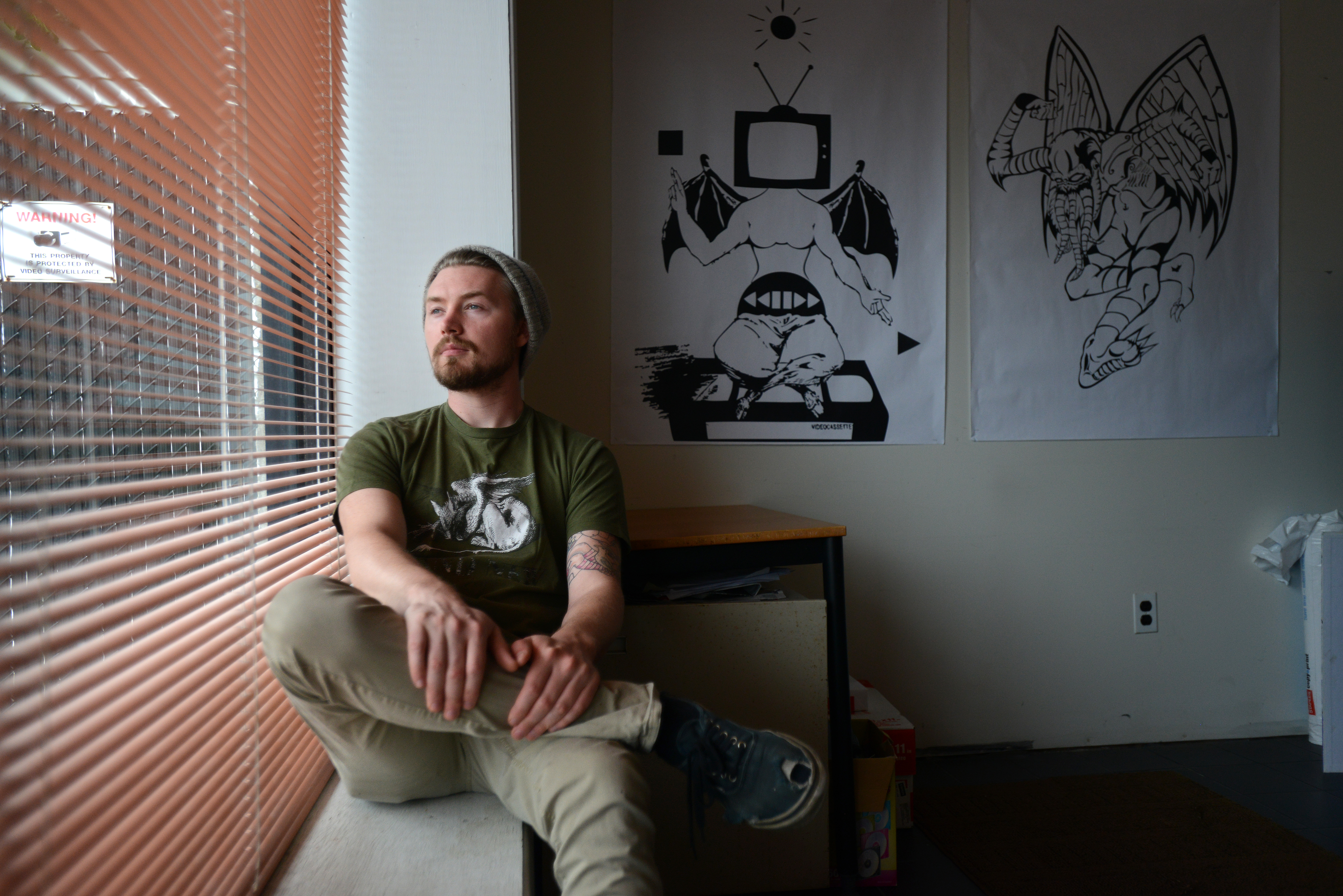 Will Puntarich, in a Rocky Point, N.Y. art gallery, graduated from New England Institute of art in Brookline in 2010.