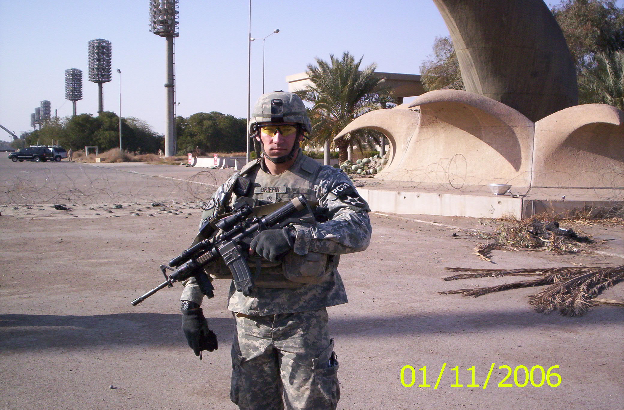 In Iraq, Darrell said: “When I get home, I’m going to make it a quest of mine to let people know just exactly what happened in this country — not just the bad, but also the good, but mainly that war’s not clean; it’s dirty and it’s bloody.”