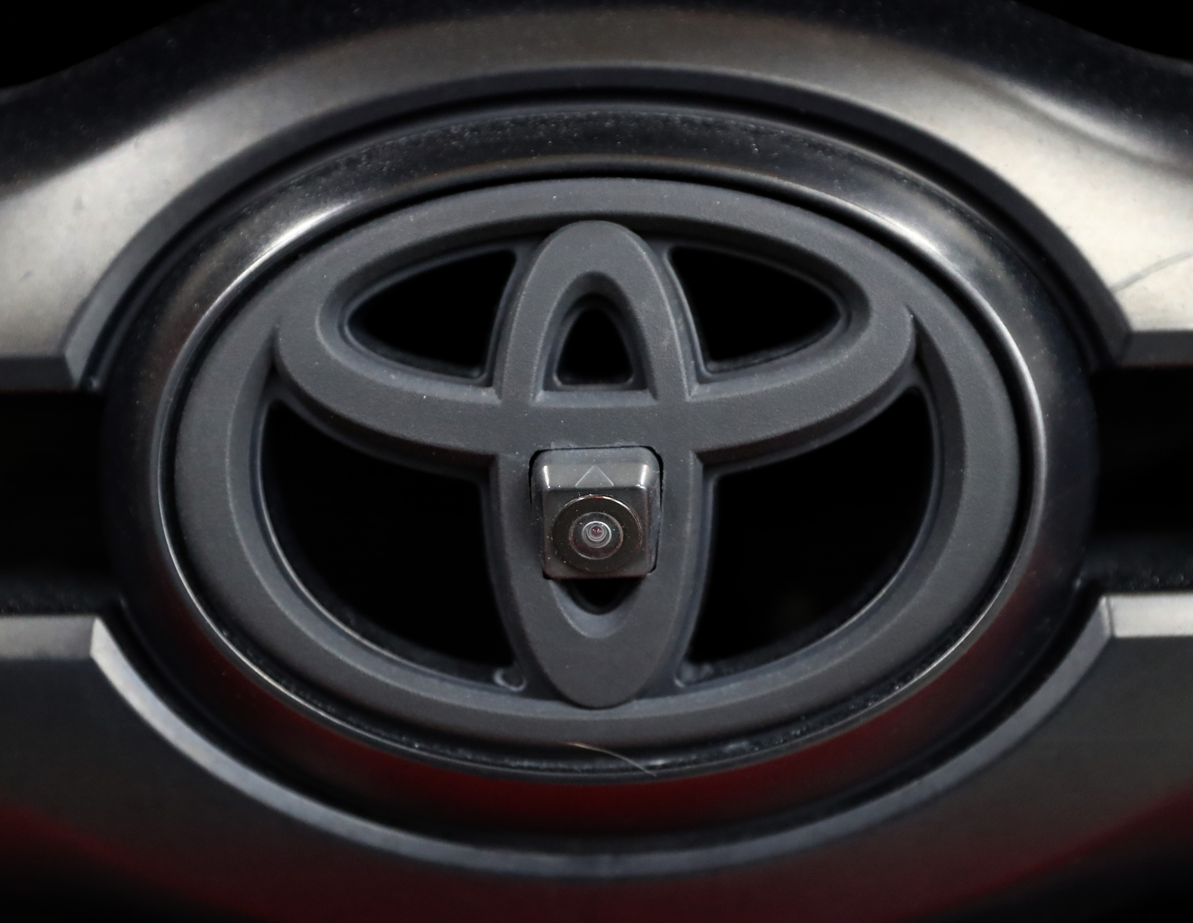 A camera that was added blends in the grill of vehicle at Sound In Motion in Allston.