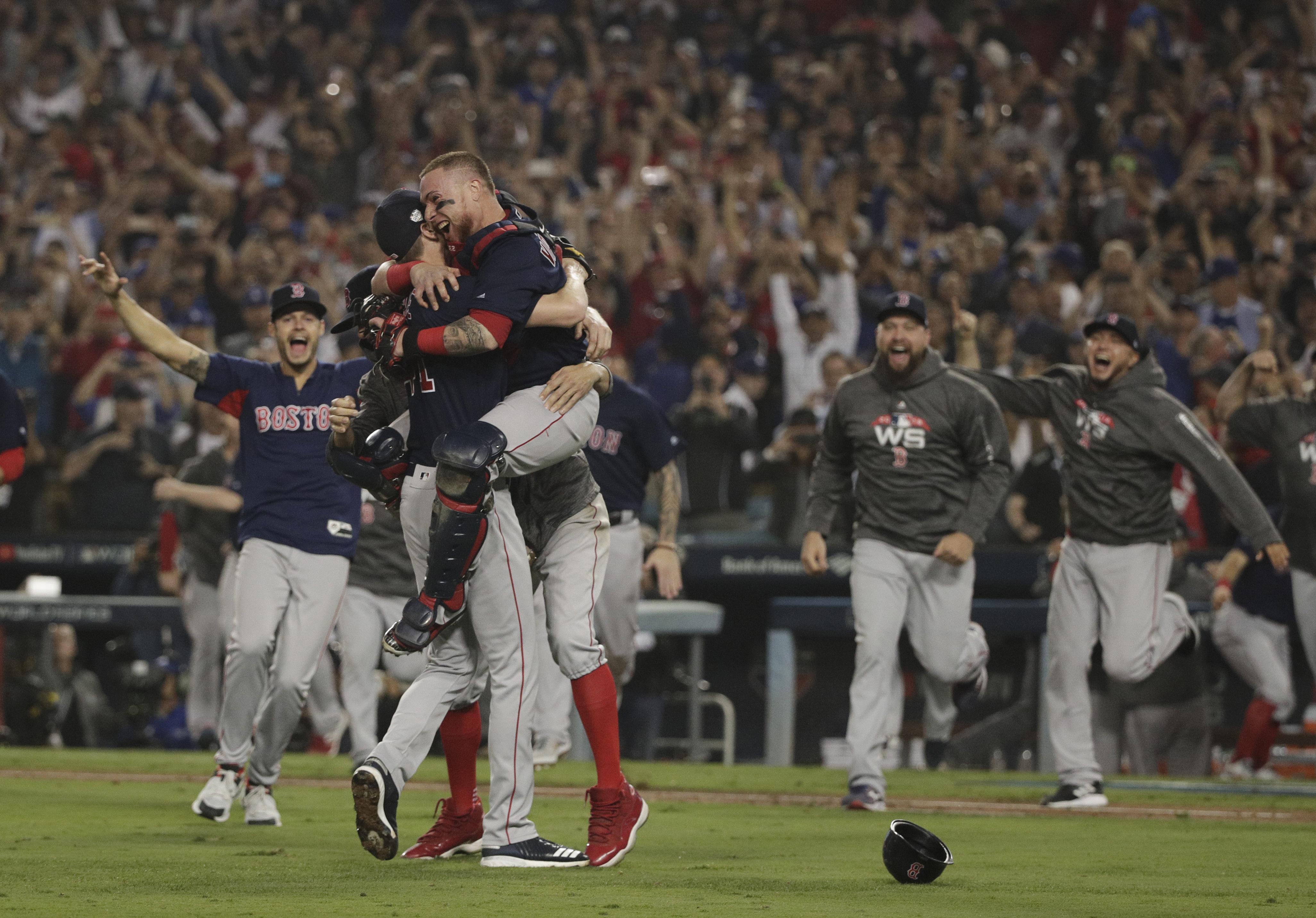 The Red Sox win the World Series in Los Angeles in October.