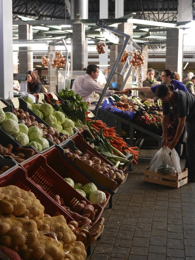Produce stall in the Mercado de Graa, Ponta Delgada.