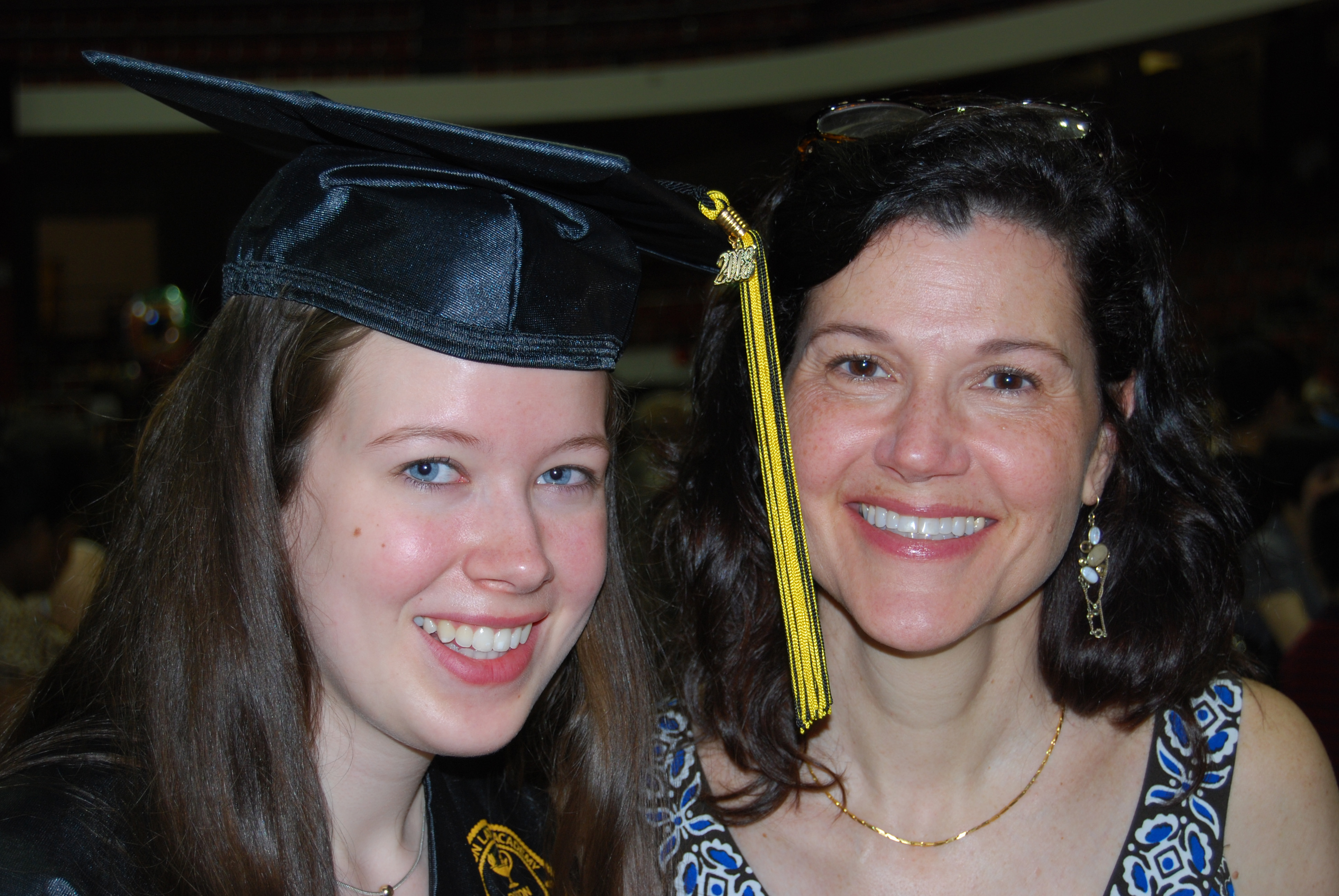 Laurie and her daughter Lauren at Lauren's high school graduation in 2008.